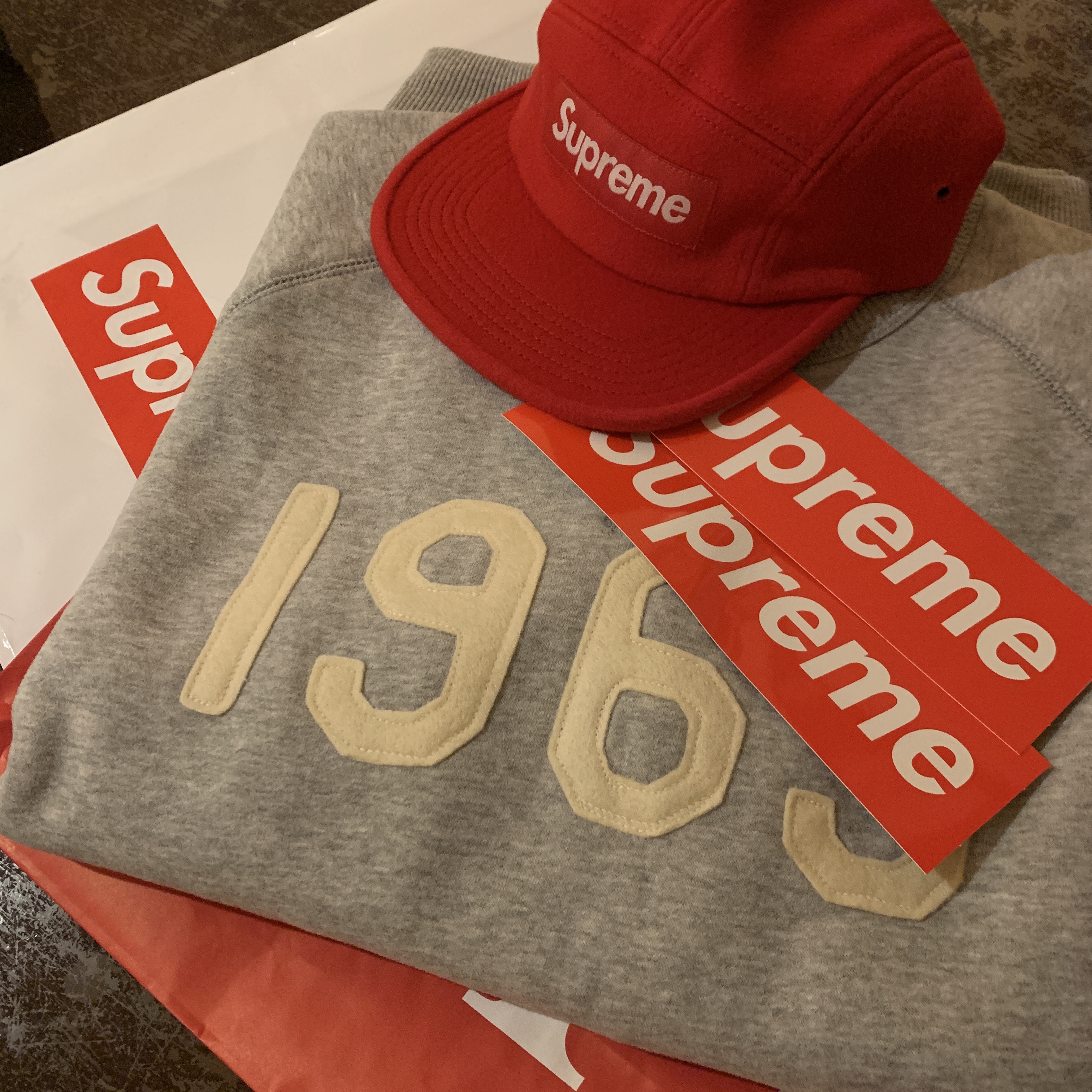 Supreme Wool Camp Cap Dark Red - 20FW 착용 스타일