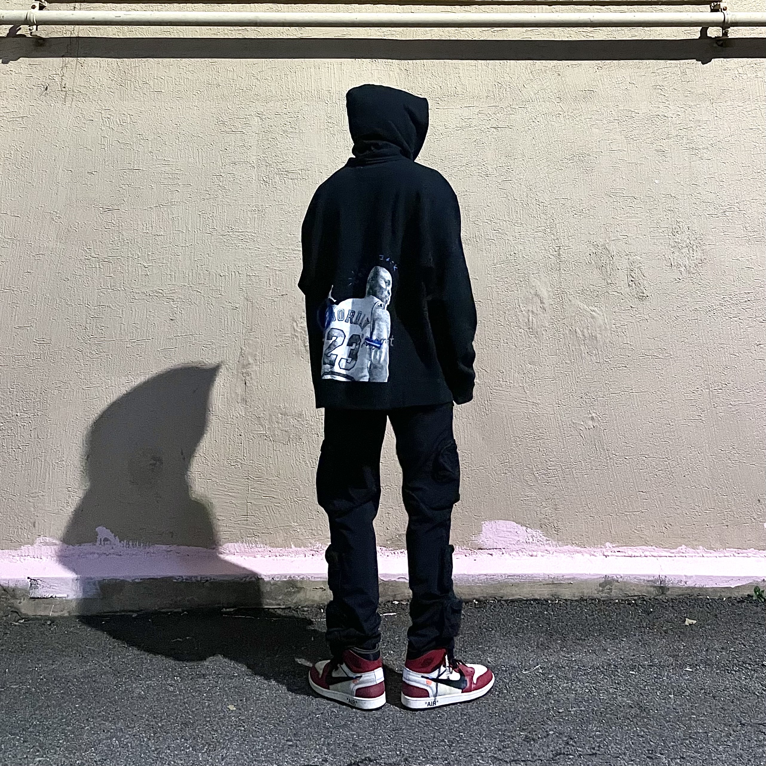 Jordan x Travis Scott x Fragment Hoodie Black (DJ0615-010), Jordan 1 x Off-White Retro High Chicago The Ten 착용 스타일