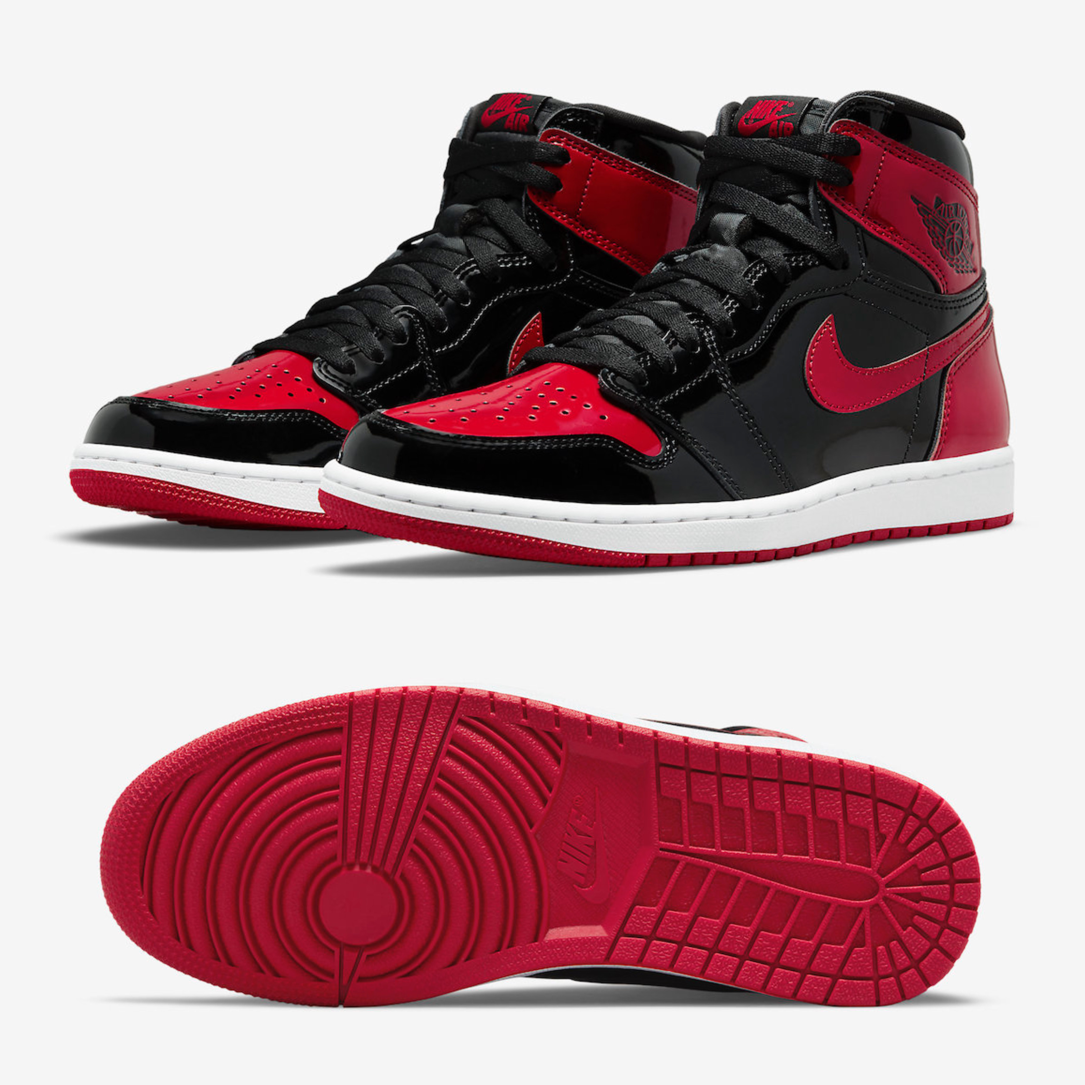 Jordan 1 Retro High OG Patent Bred, (GS) Jordan 1 Retro High OG Patent Bred 착용 스타일 - 2