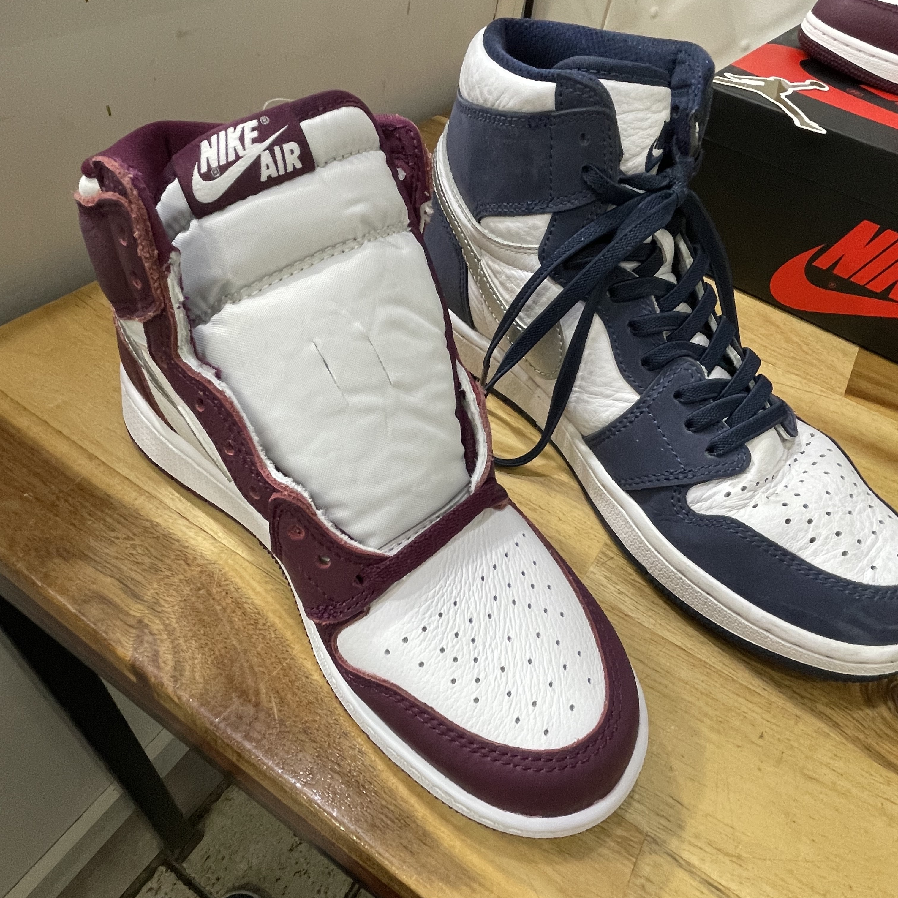 (GS) Jordan 1 Retro High OG Bordeaux, Jordan 1 Retro High OG CO.JP Midnight Navy 착용 스타일 - 2