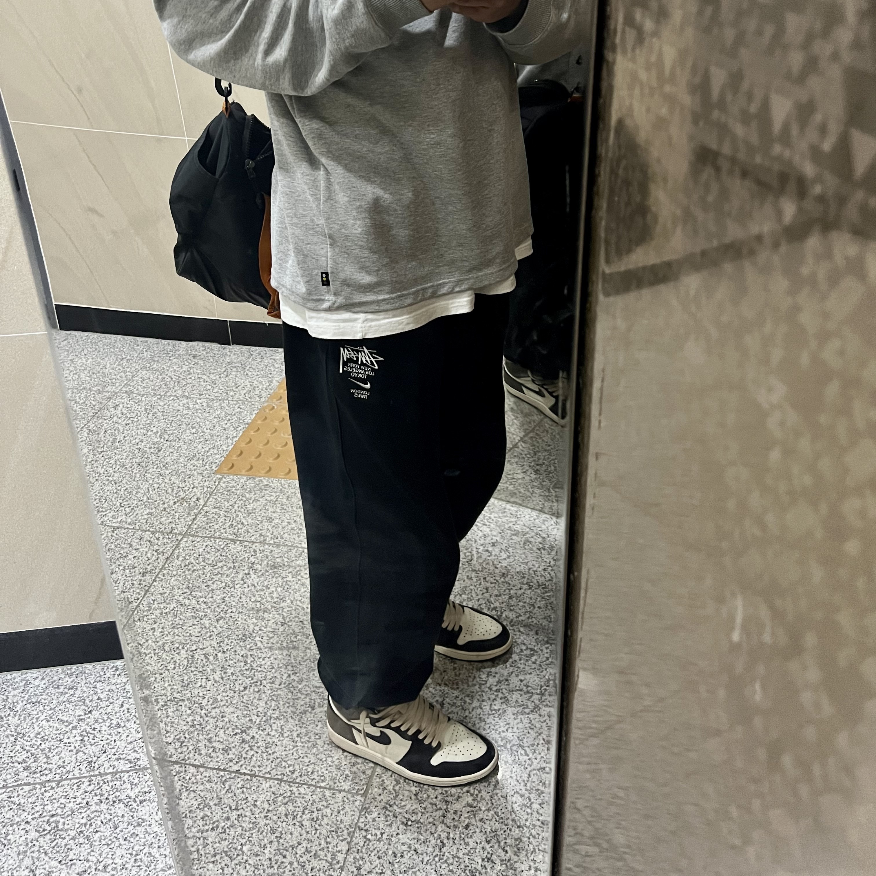 IAB Studio Long Sleeve Gray, Nike x Stussy NRG ZR Fleece Pants Black - Asia 착용 스타일