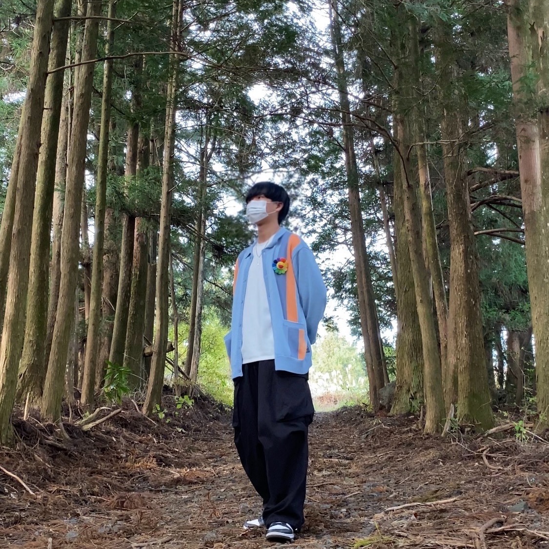 IAB Studio x Obey Archer Cardigan Blue, Nike Dunk Low Retro Black 착용 스타일