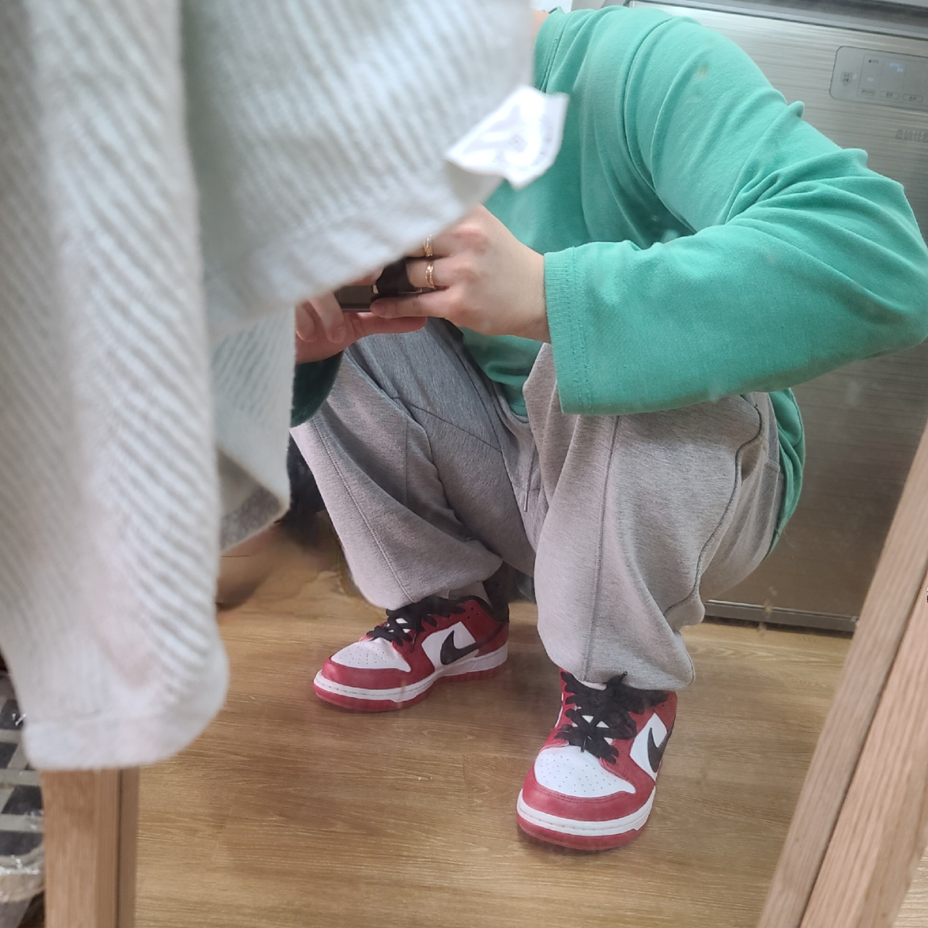Nike SB Dunk Low Pro Chicago 착용 스타일 - 1