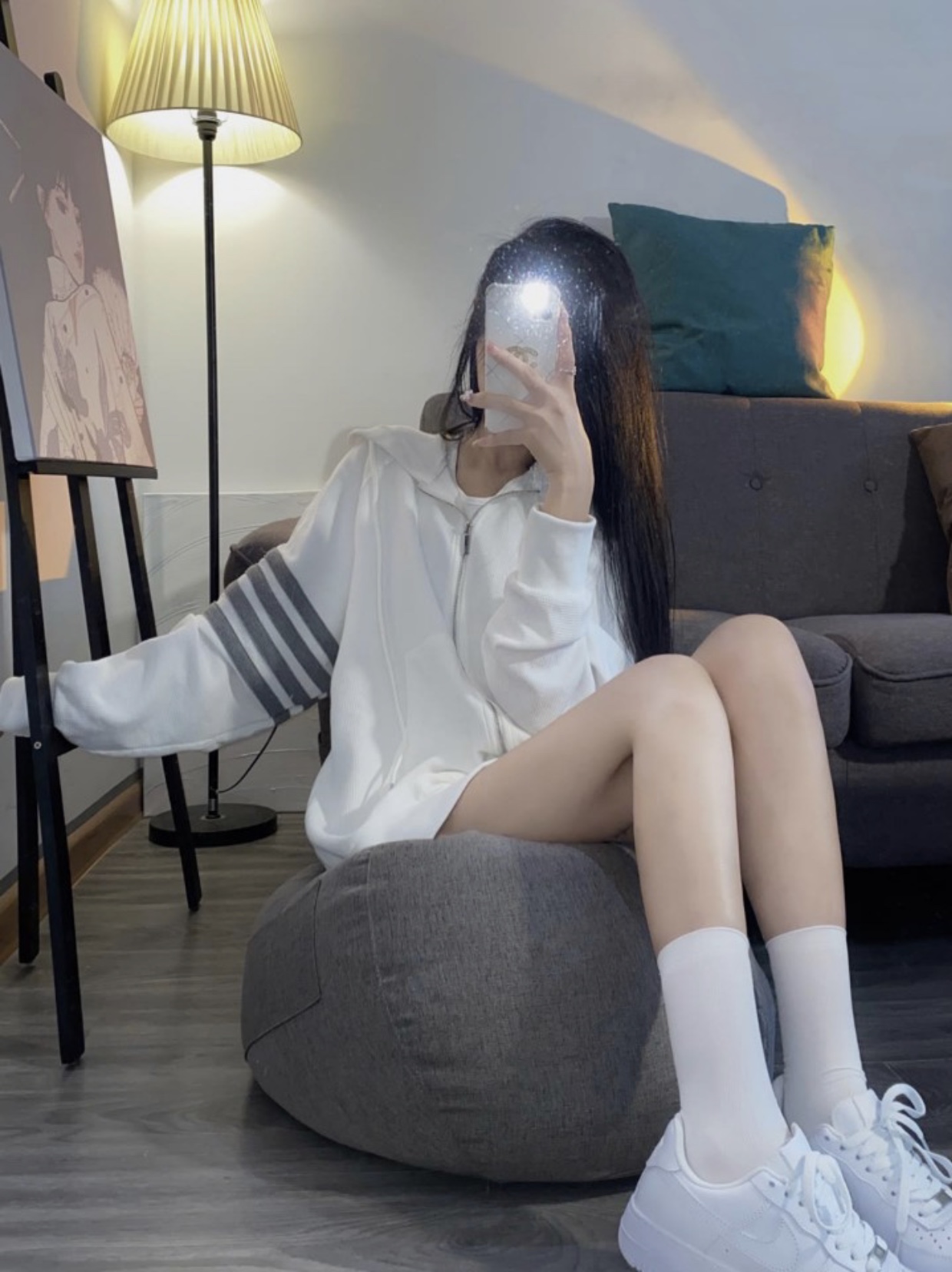 Nike Air Force 1 '07 Craft Triple White 착용 스타일 - 4