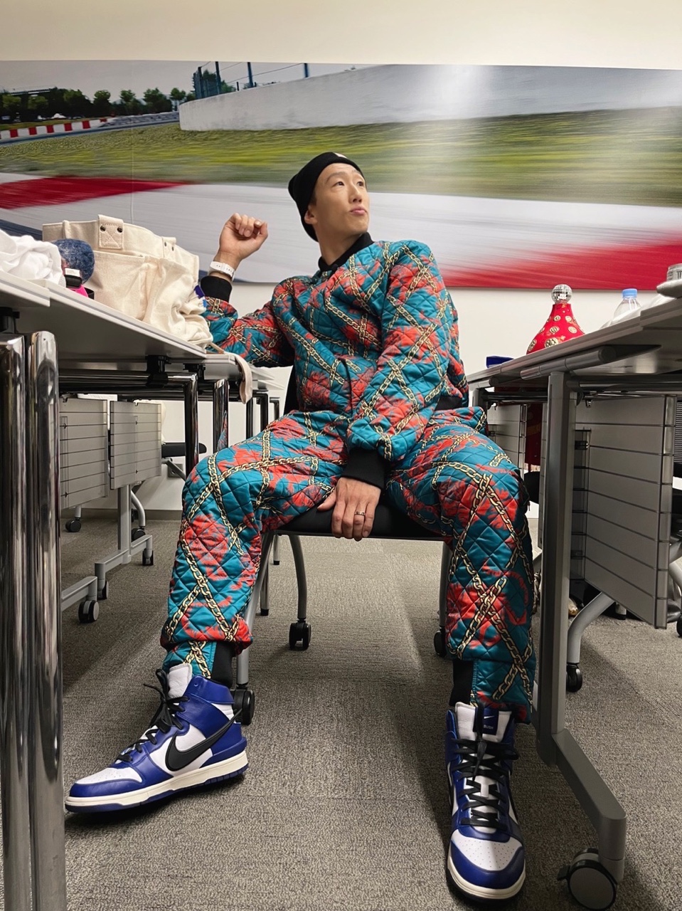 Nike x Ambush Dunk High Deep Royal Blue, Supreme Washed Chino Twill Camp Cap Denim - 21FW 착용 스타일 - 1