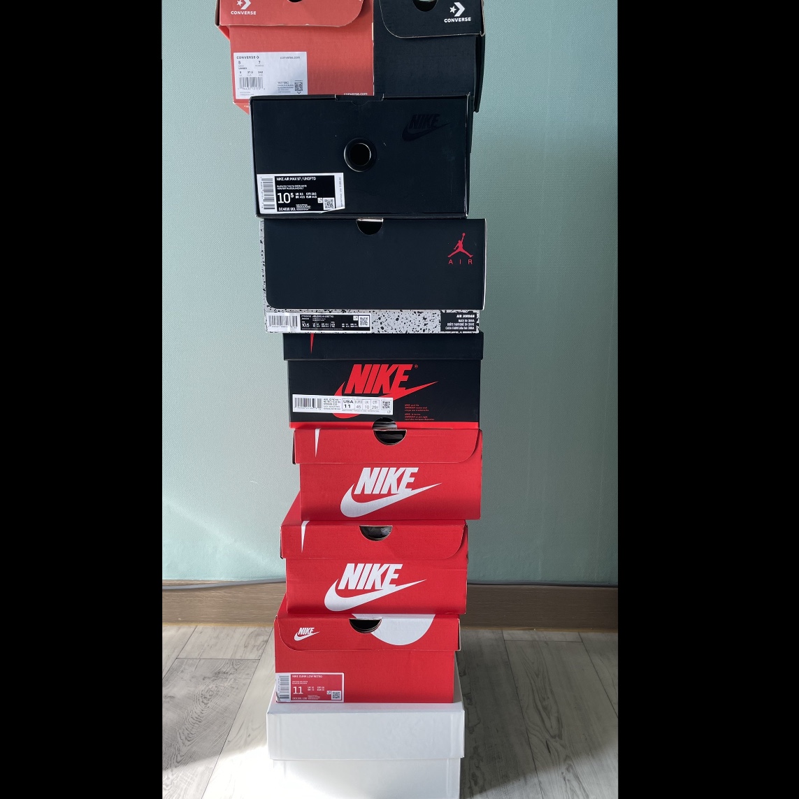 Converse Chuck Taylor All Star Ox Optical White, Jordan 1 Retro High OG Shadow 2.0 착용 스타일 - 2