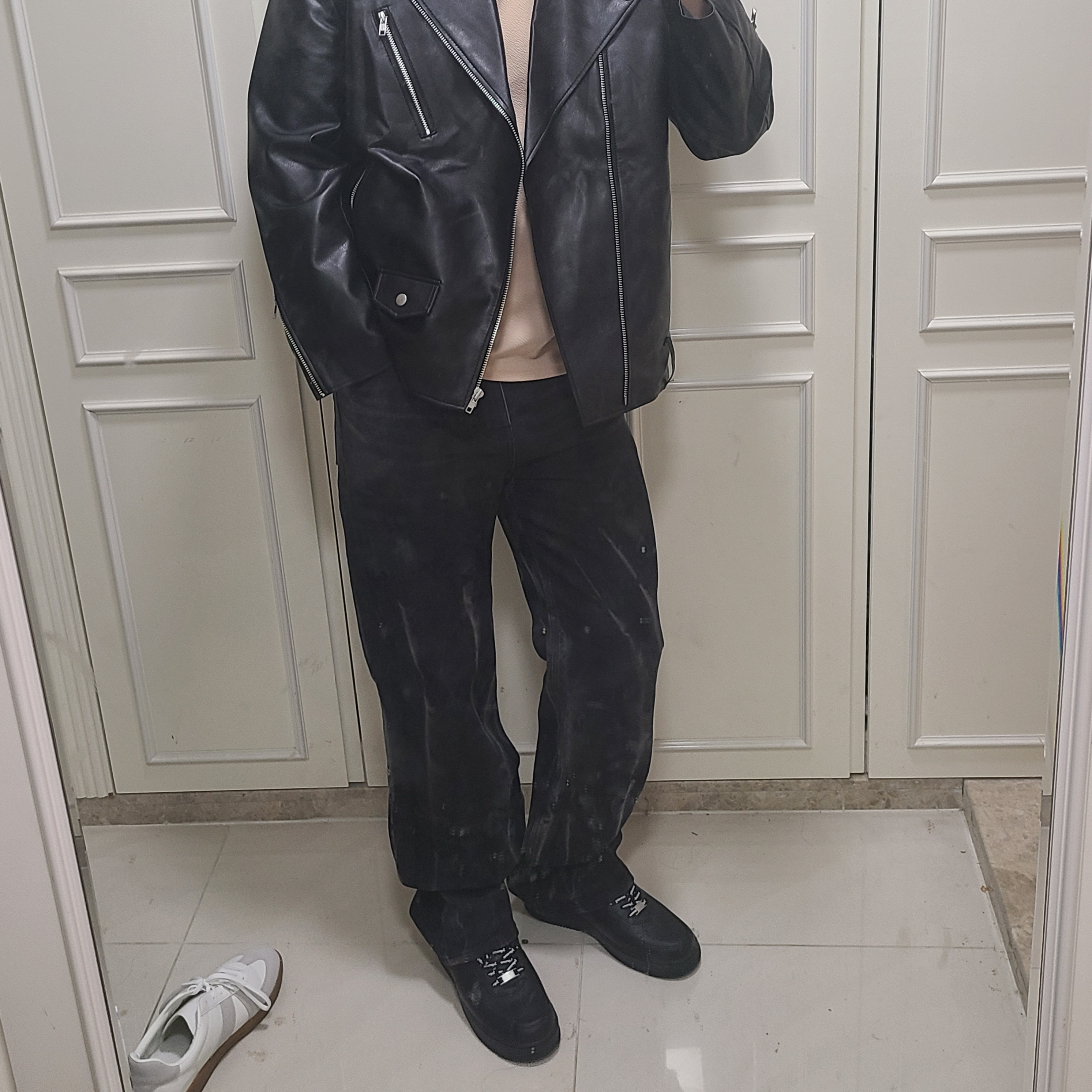 Nike x Supreme Air Force 1 Low Black 착용 스타일