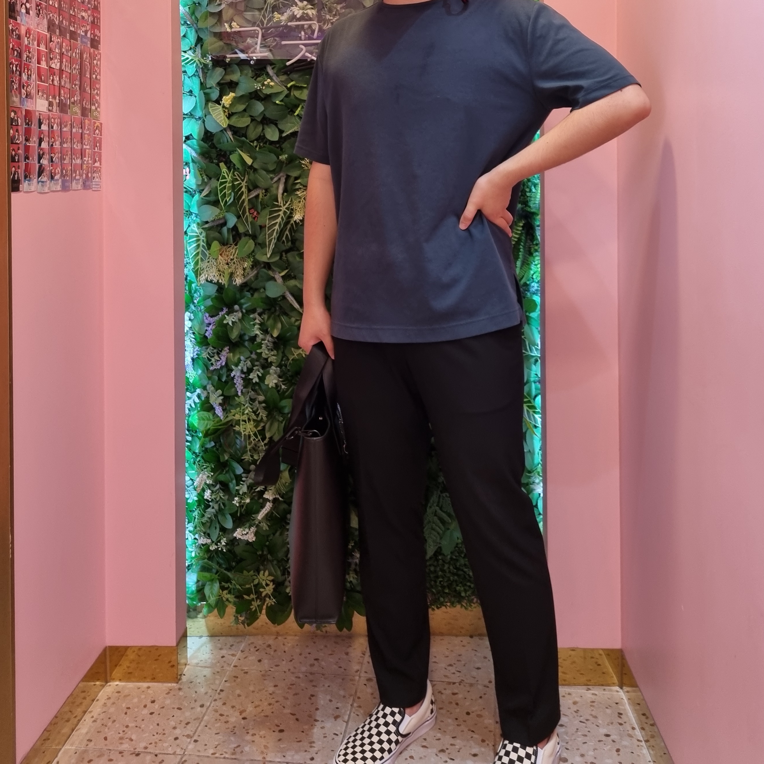 Vans Slip-On Checkerboard 착용 스타일