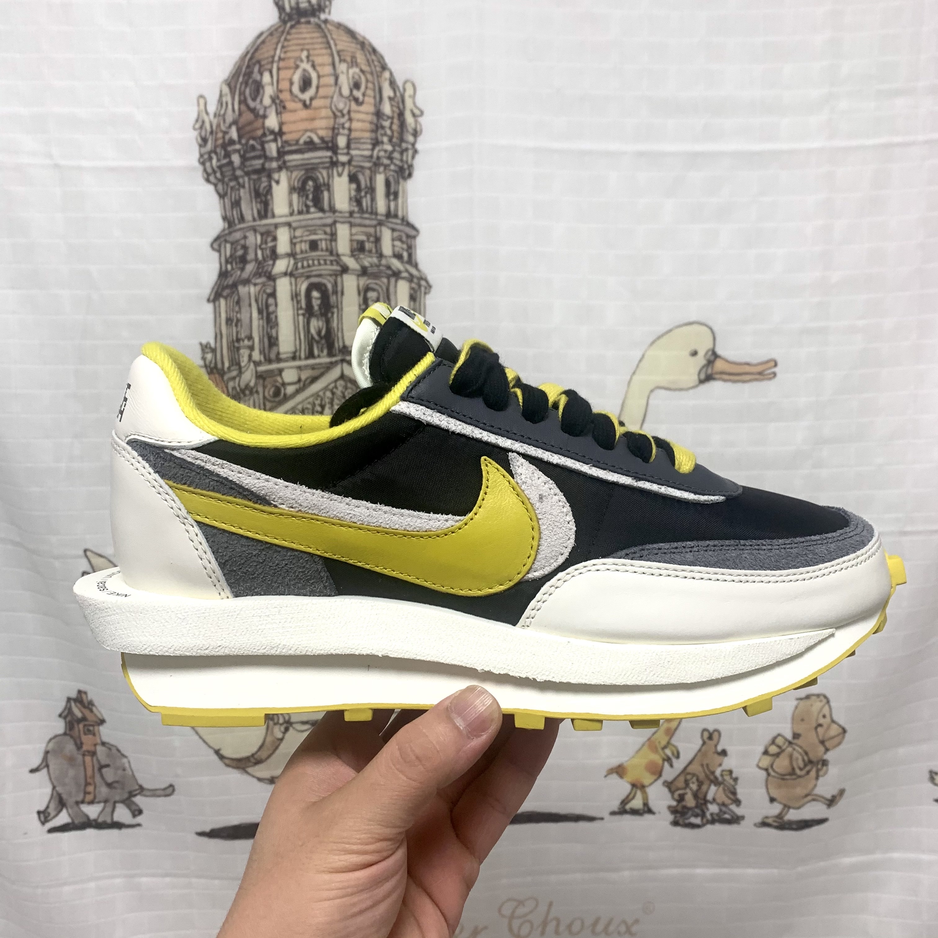 Nike x Sacai x Undercover LDWaffle Black Bright Citron 착용 스타일 - 1