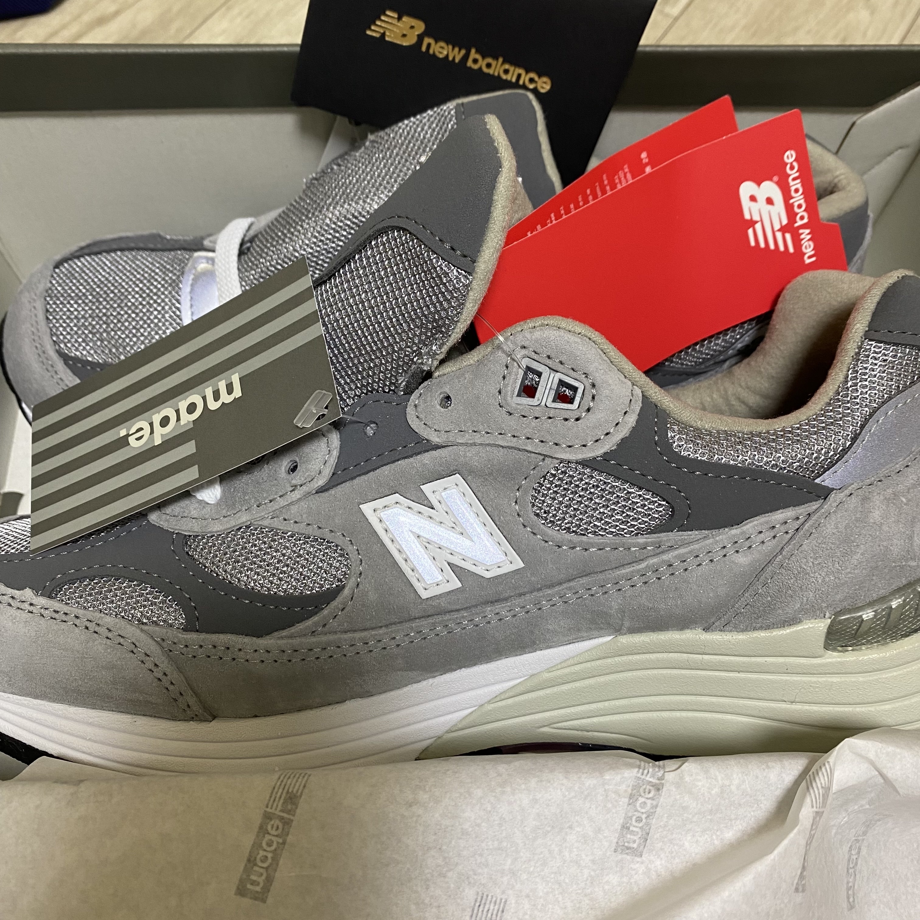 New Balance 992 Made in USA Grey - D Standard 착용 스타일 - 2