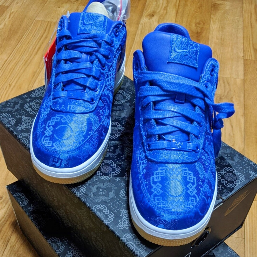 Nike x Clot Air Force 1 Low Blue Silk 착용 스타일