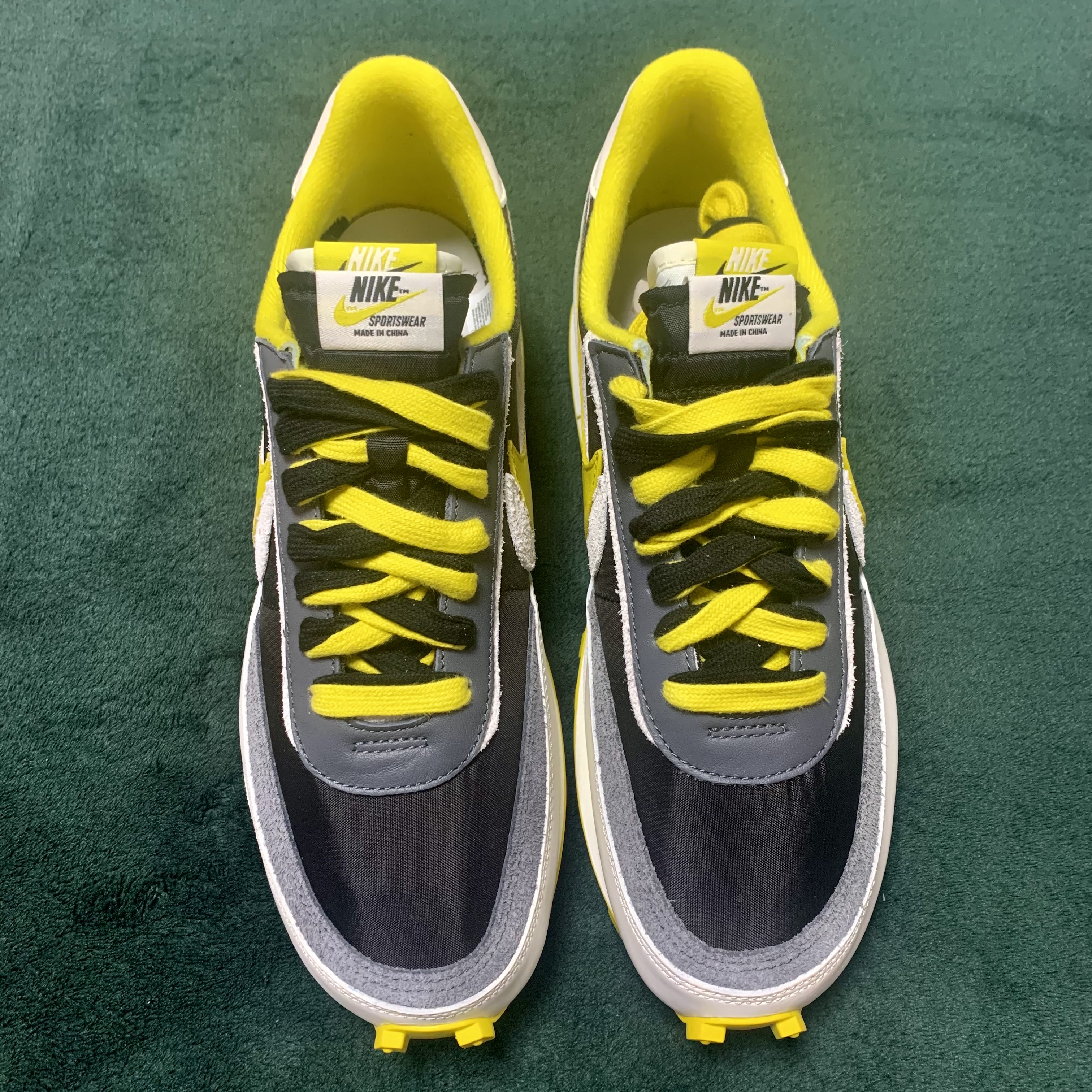 Nike x Sacai x Undercover LDWaffle Black Bright Citron 착용 스타일 - 2