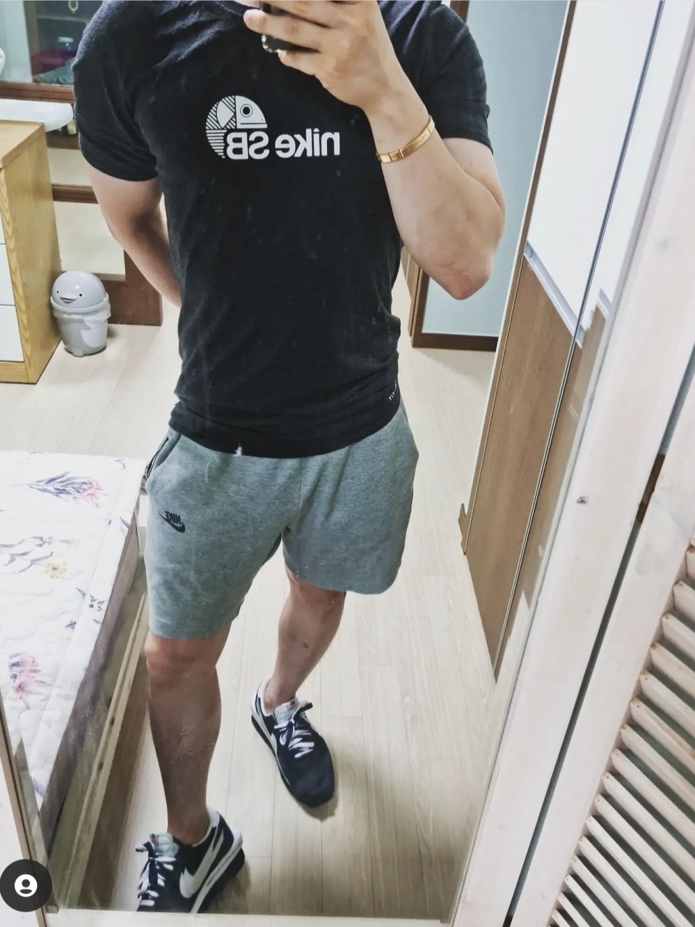 Nike x Sacai x Fragment LDWaffle Blackened Blue 착용 스타일