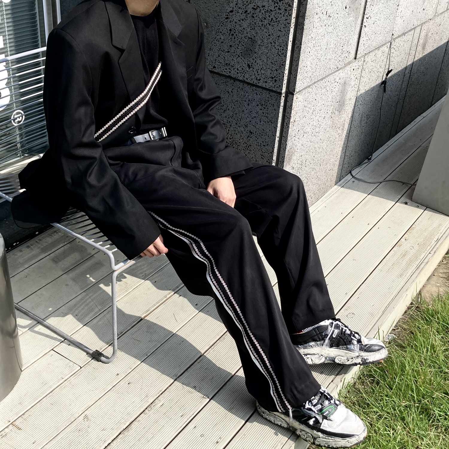 Maison Margiela Fusion Low Top Sneakers Black White Red 착용 스타일
