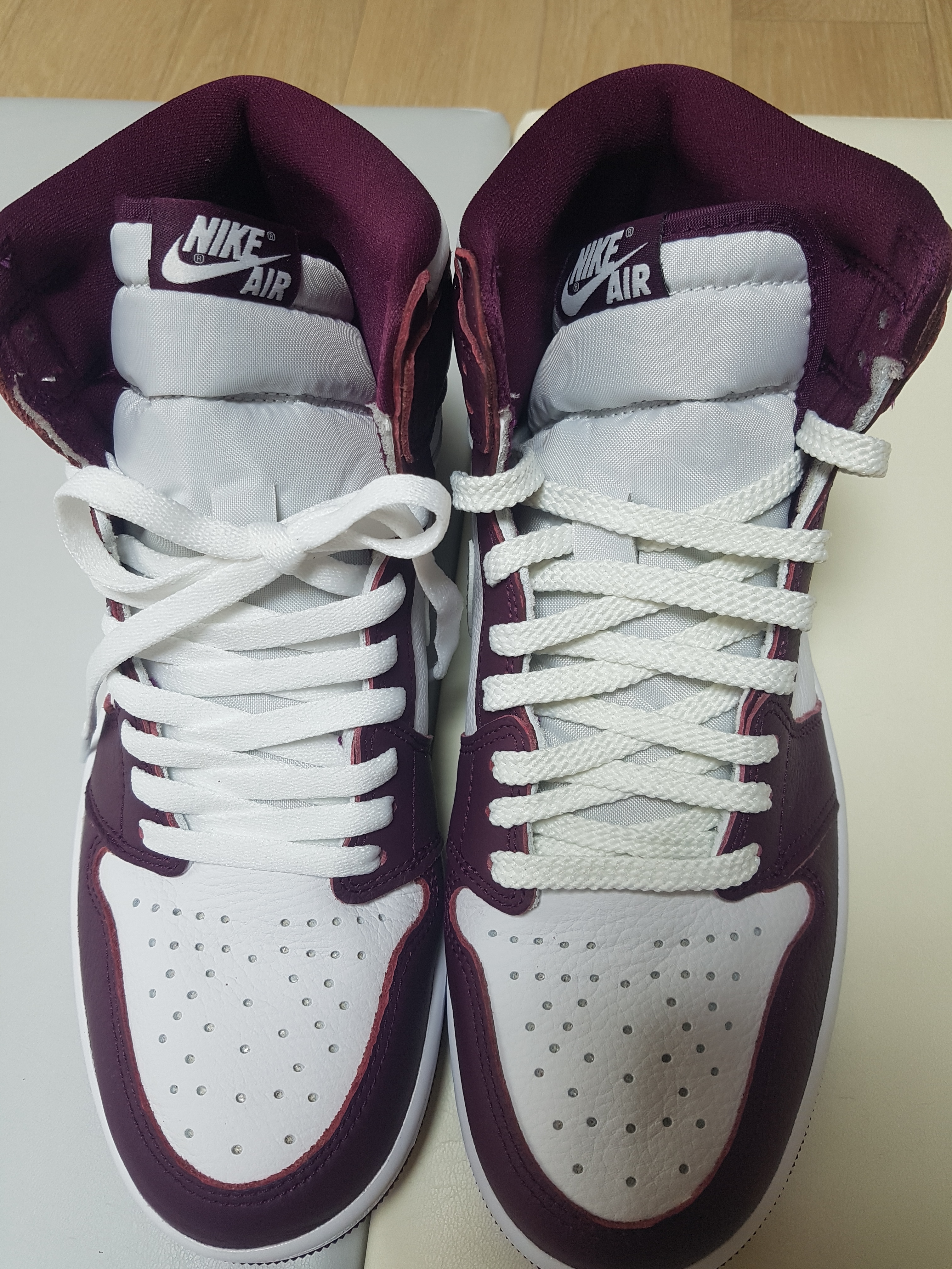 Jordan 1 Retro High OG Bordeaux, (GS) Jordan 1 Retro High OG Bordeaux 착용 스타일 - 1