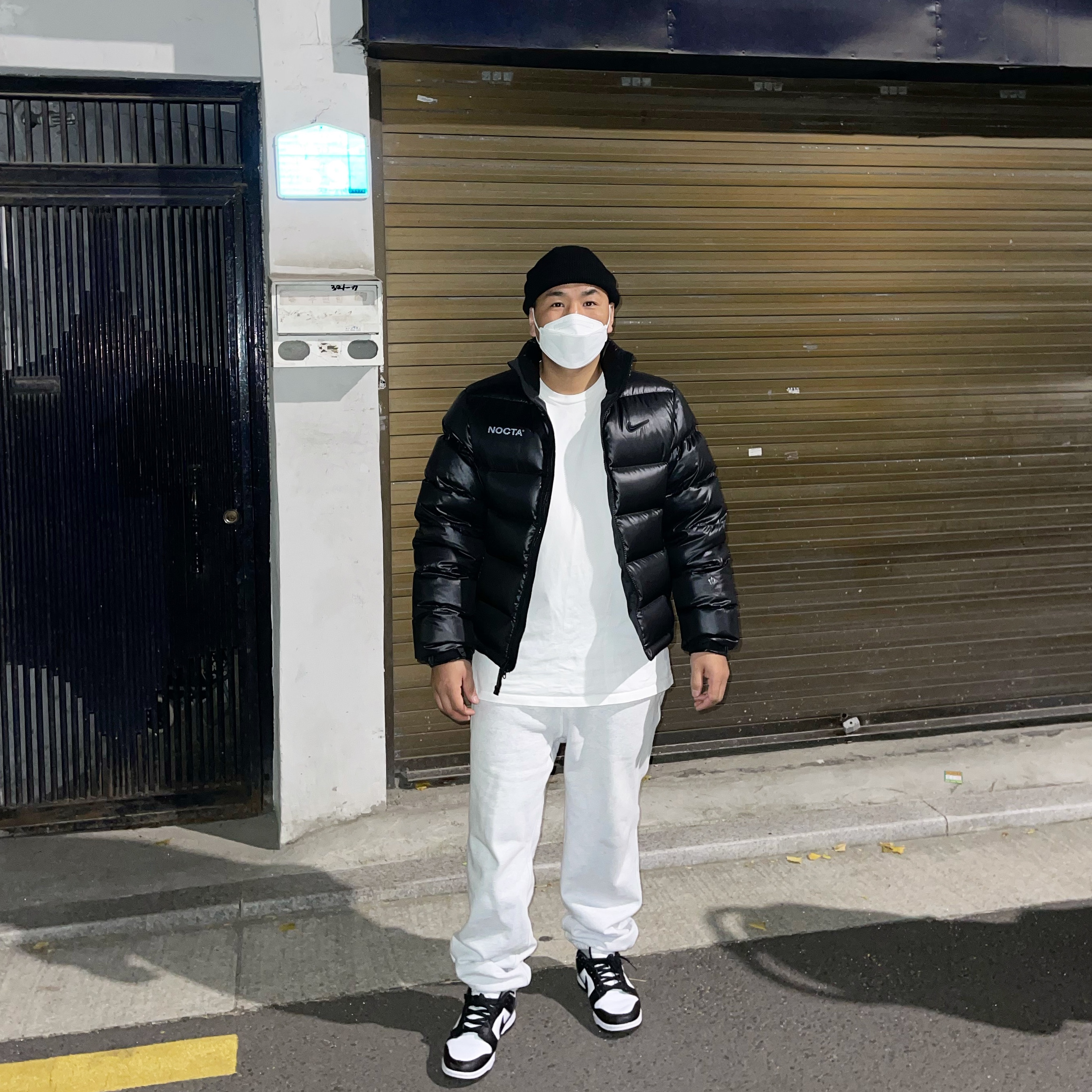 Nike x Drake Nocta Puffer Jacket Black - Asia, Nike Dunk Low Retro Black 착용 스타일