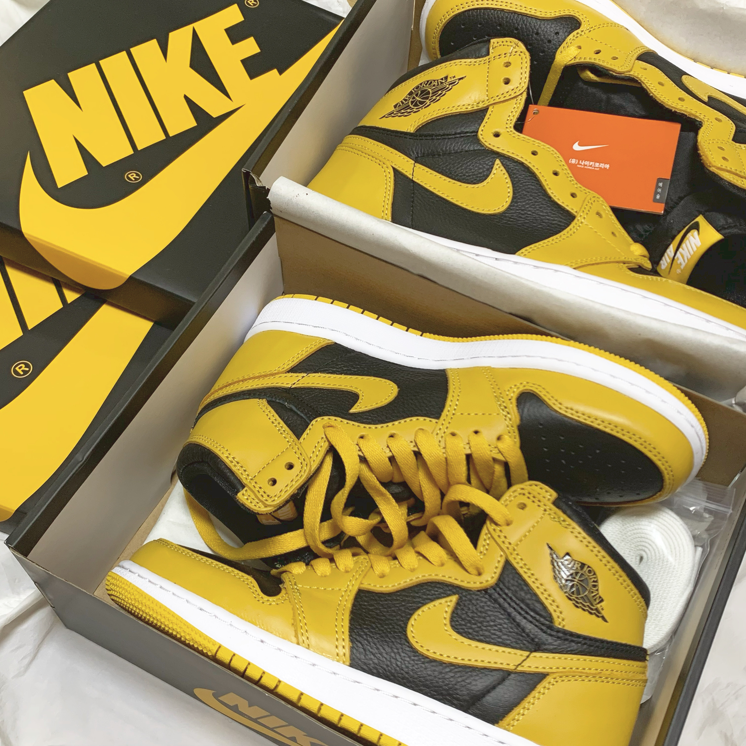 Jordan 1 Retro High OG Pollen, (GS) Jordan 1 Retro High OG Pollen 착용 스타일