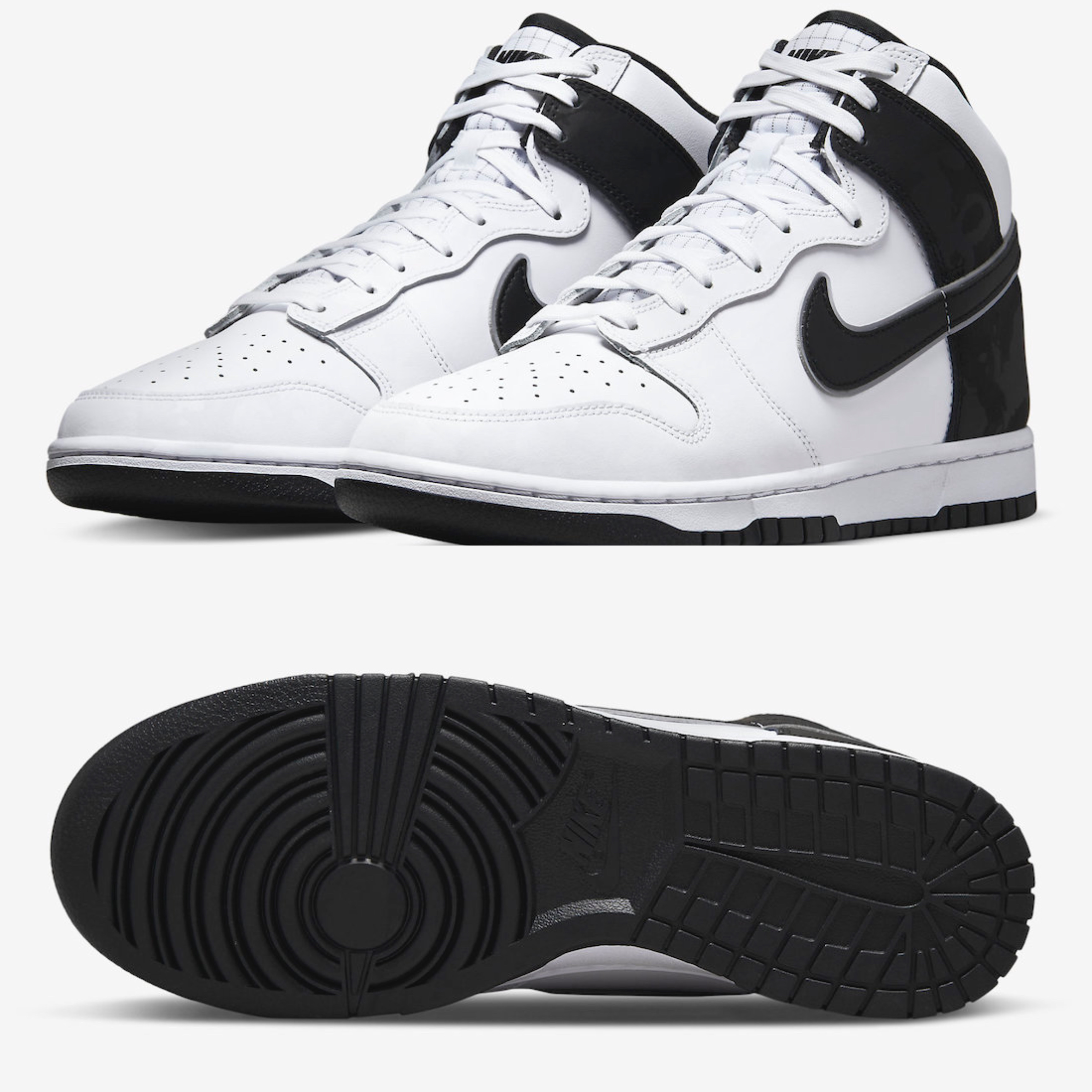 Nike Dunk High Retro Black and White 착용 스타일 - 2