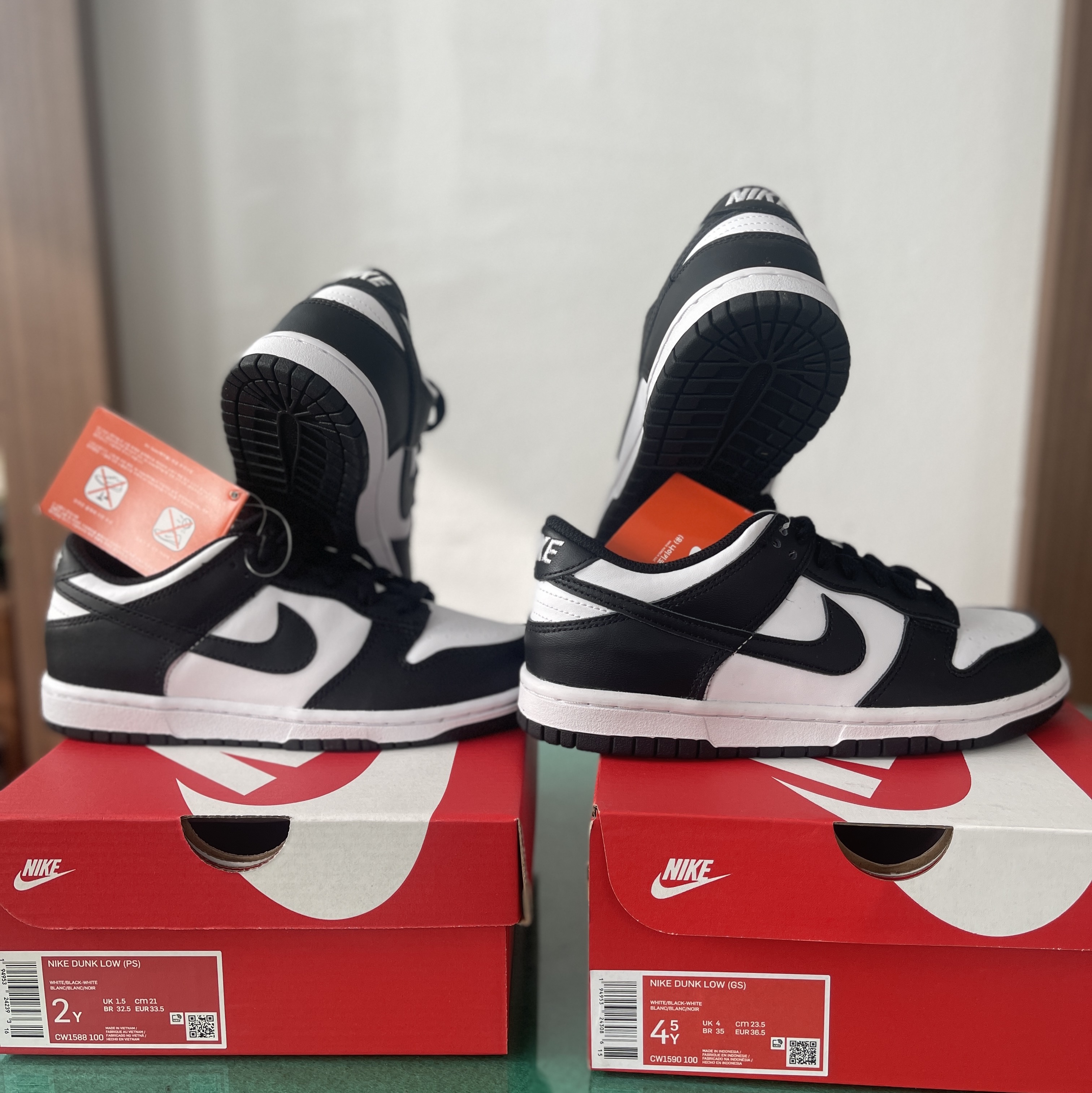 (PS) Nike Dunk Low Black, (GS) Nike Dunk Low Black 착용 스타일