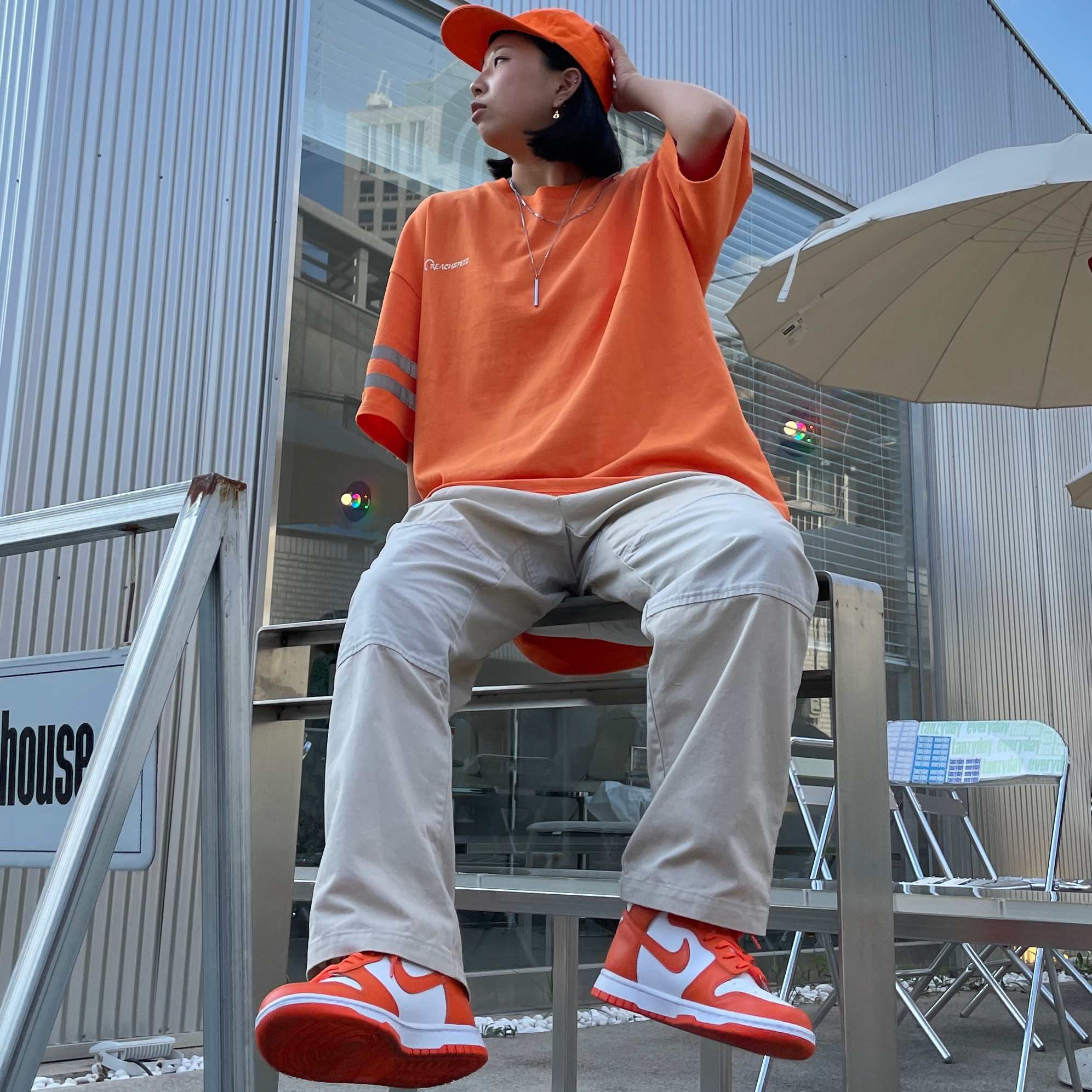 Nike Dunk High Retro Orange Blaze 착용 스타일
