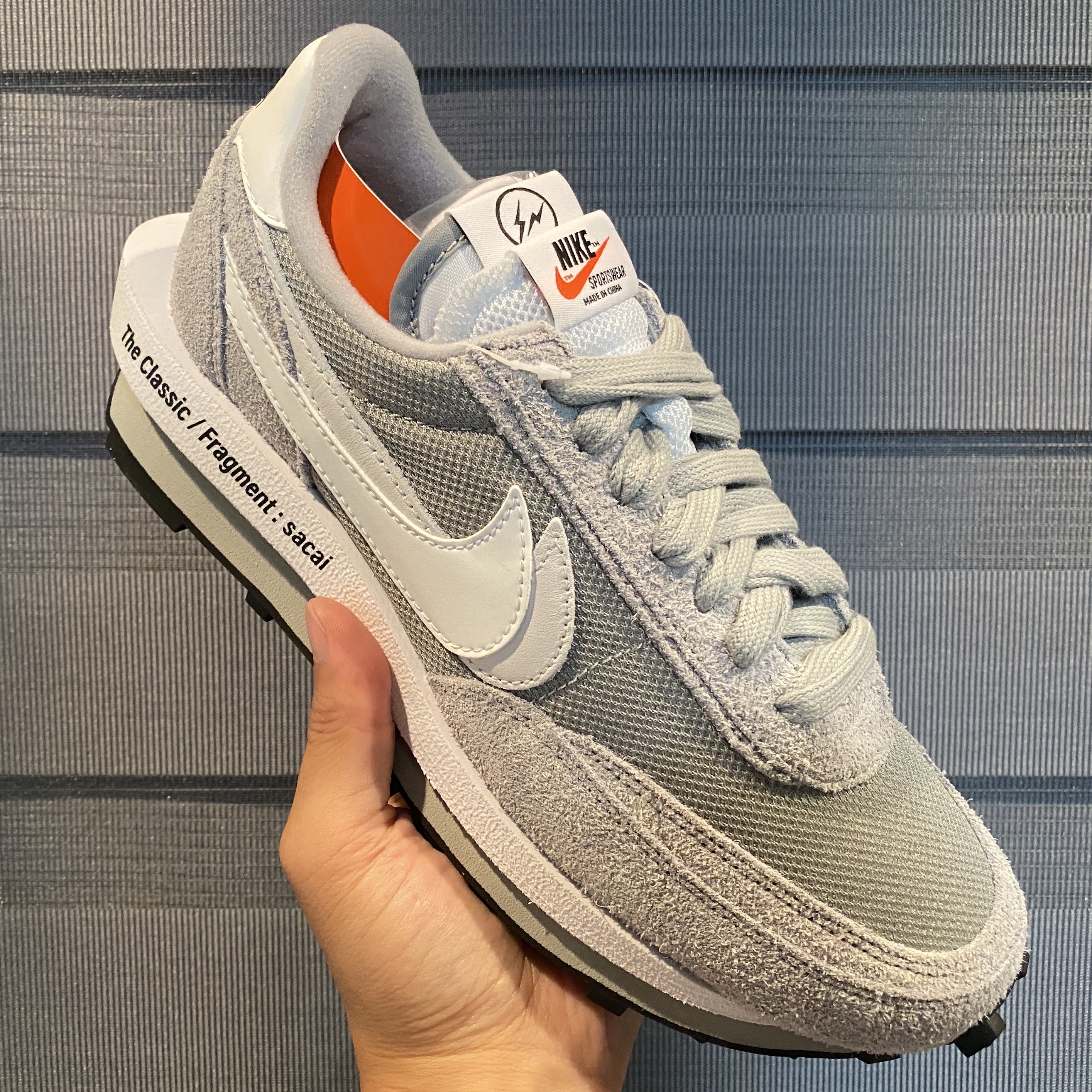 Nike x Sacai x Fragment LDWaffle Light Smoke Grey 착용 스타일