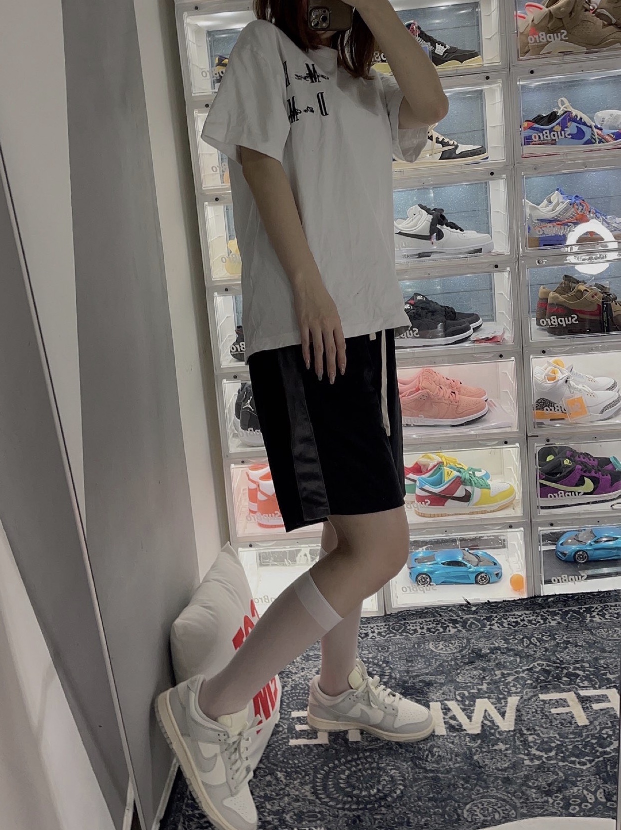 (W) Nike Dunk Low Light Bone 착용 스타일 - 3