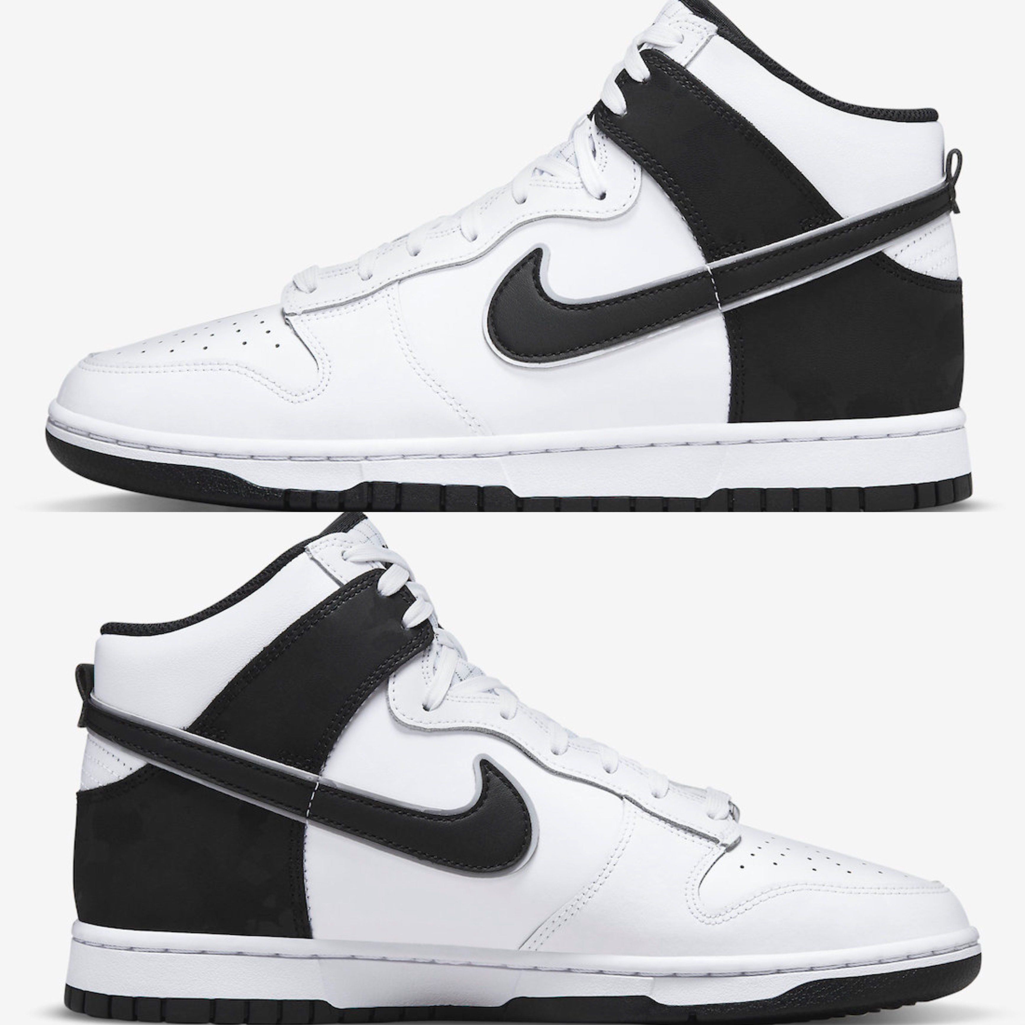 Nike Dunk High Retro Black and White 착용 스타일 - 3