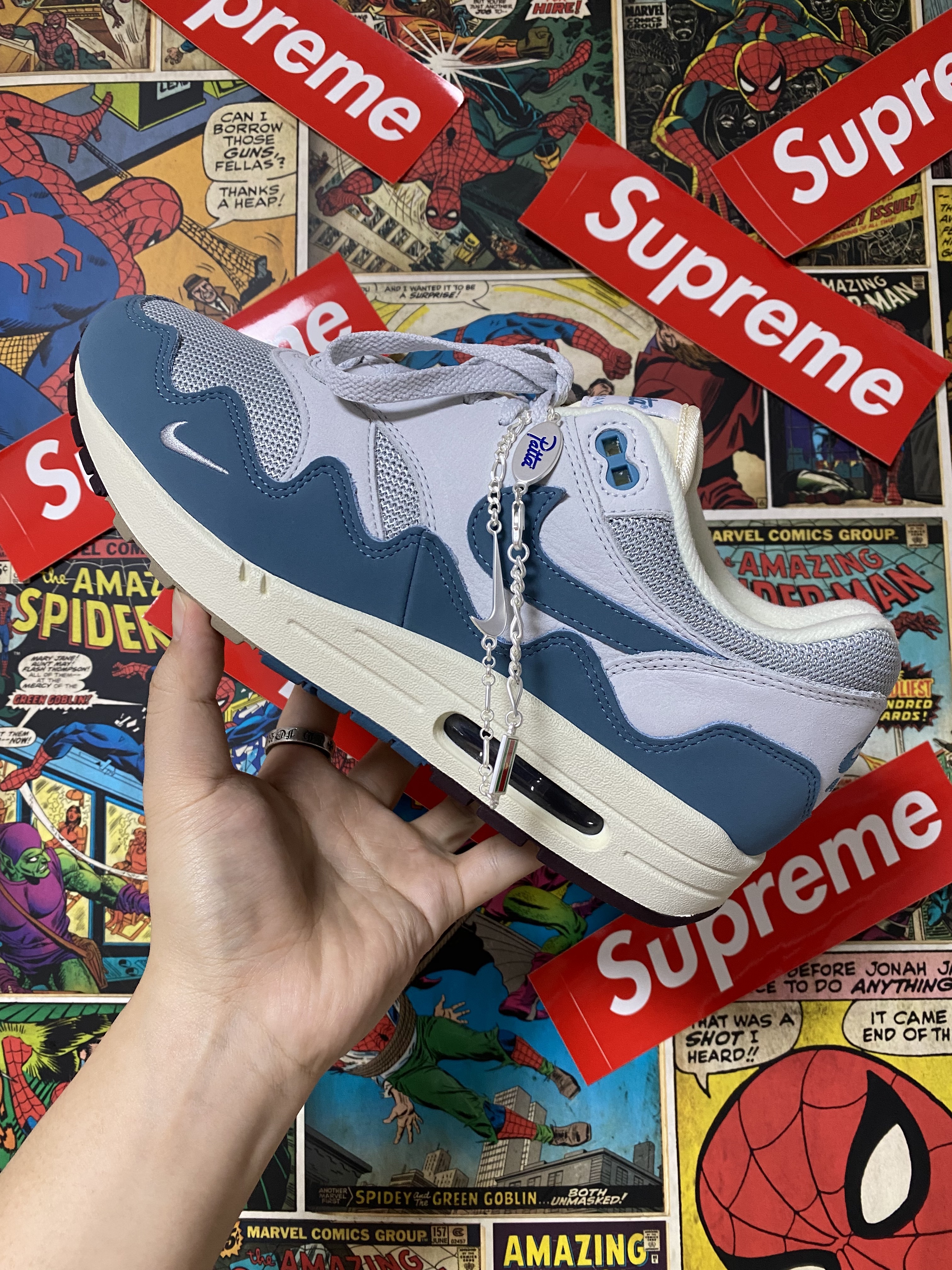 Nike x Patta Air Max 1 Noise Aqua 착용 스타일 - 1