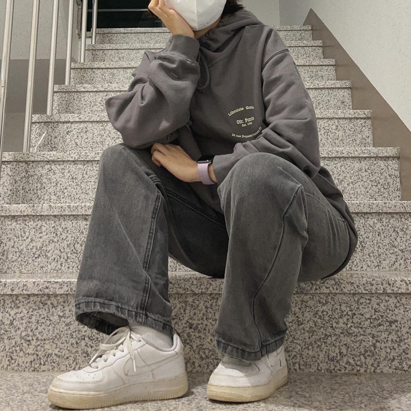 (W) Nike Air Force 1 '07 Low White, Nike Air Force 1 '07 Low White 착용 스타일