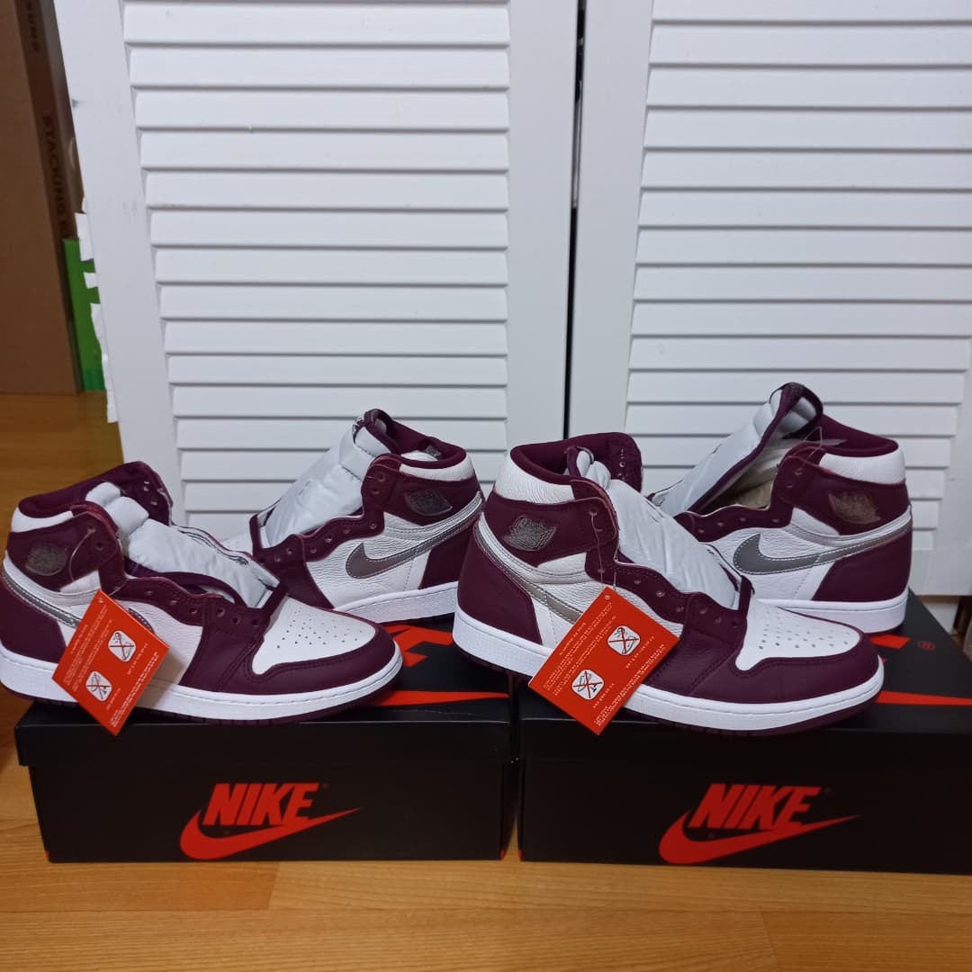 Jordan 1 Retro High OG Bordeaux, (GS) Jordan 1 Retro High OG Bordeaux 착용 스타일 - 1