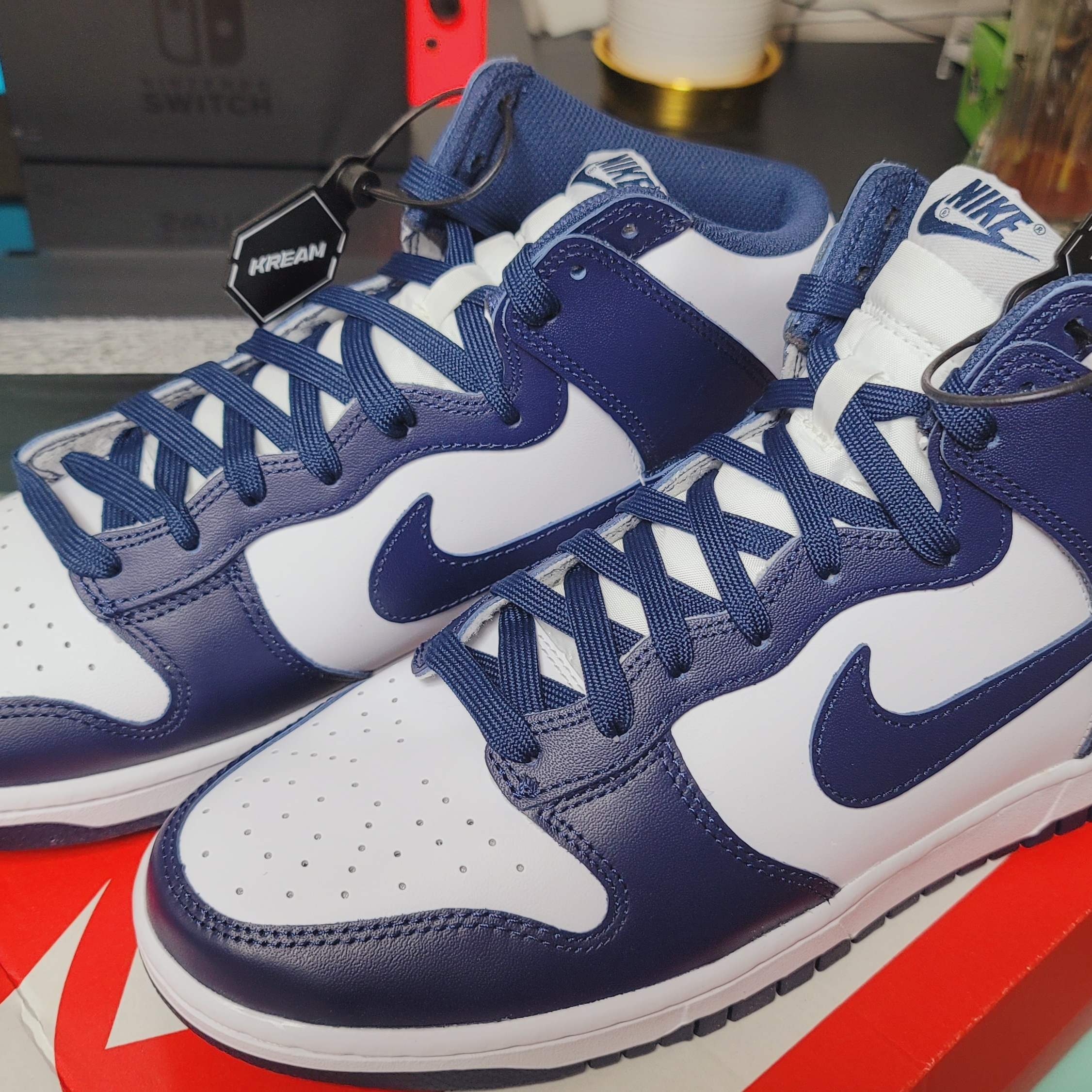 Nike Dunk High Retro Championship Navy 착용 스타일 - 1