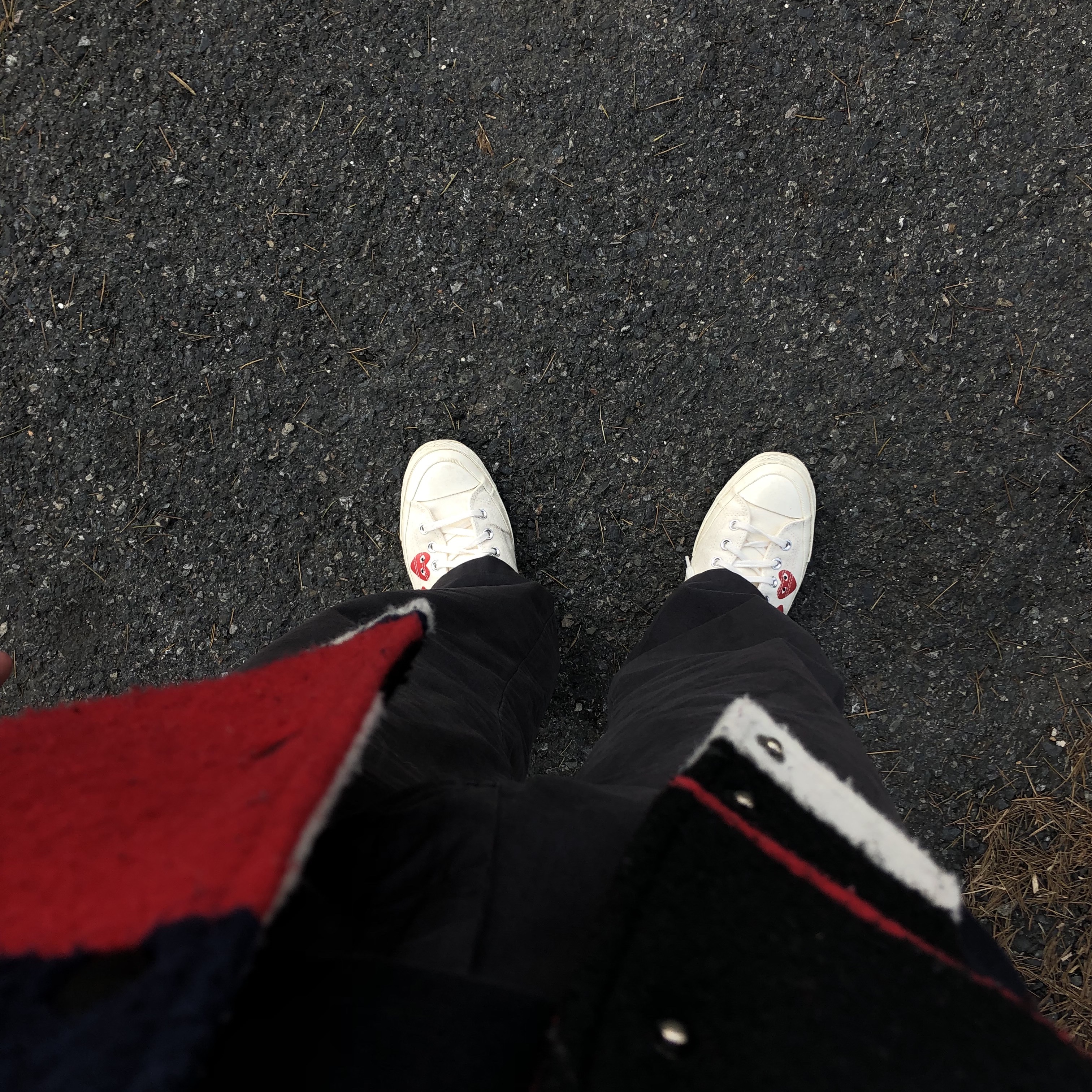 Converse x Play Comme des Garcons Chuck 70 Ox Multi-Heart White 착용 스타일