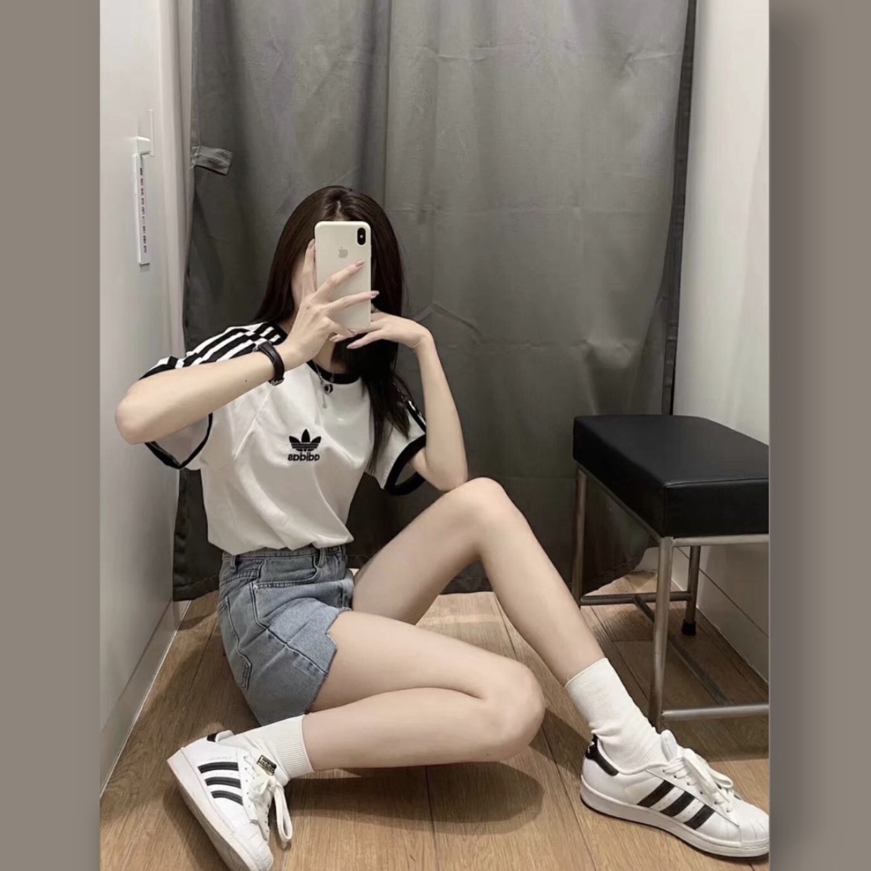 Adidas Superstar White Black 착용 스타일 - 3
