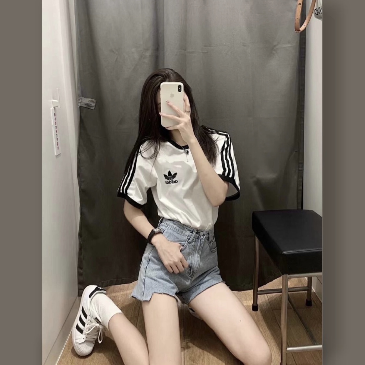 Adidas Superstar White Black 착용 스타일 - 4