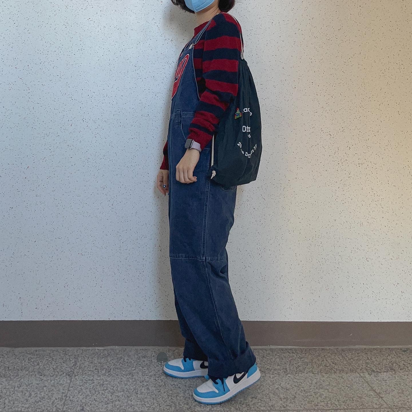 Jordan 1 Low Dark Powder Blue, (GS) Jordan 1 Low Dark Powder Blue 착용 스타일