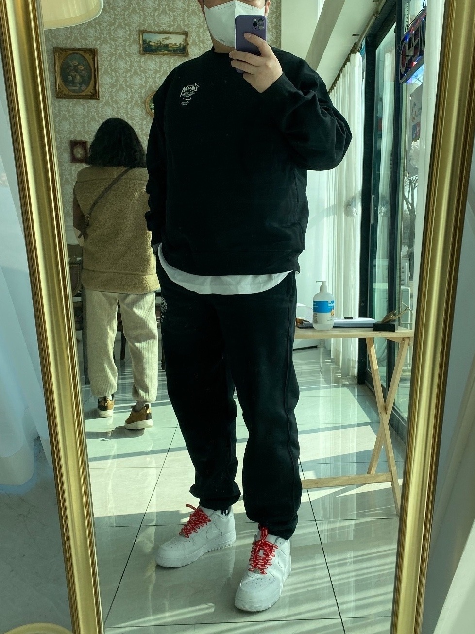 Nike x Supreme Air Force 1 Low White, Nike x Stussy NRG ZR Fleece Pants Black - US/EU 착용 스타일