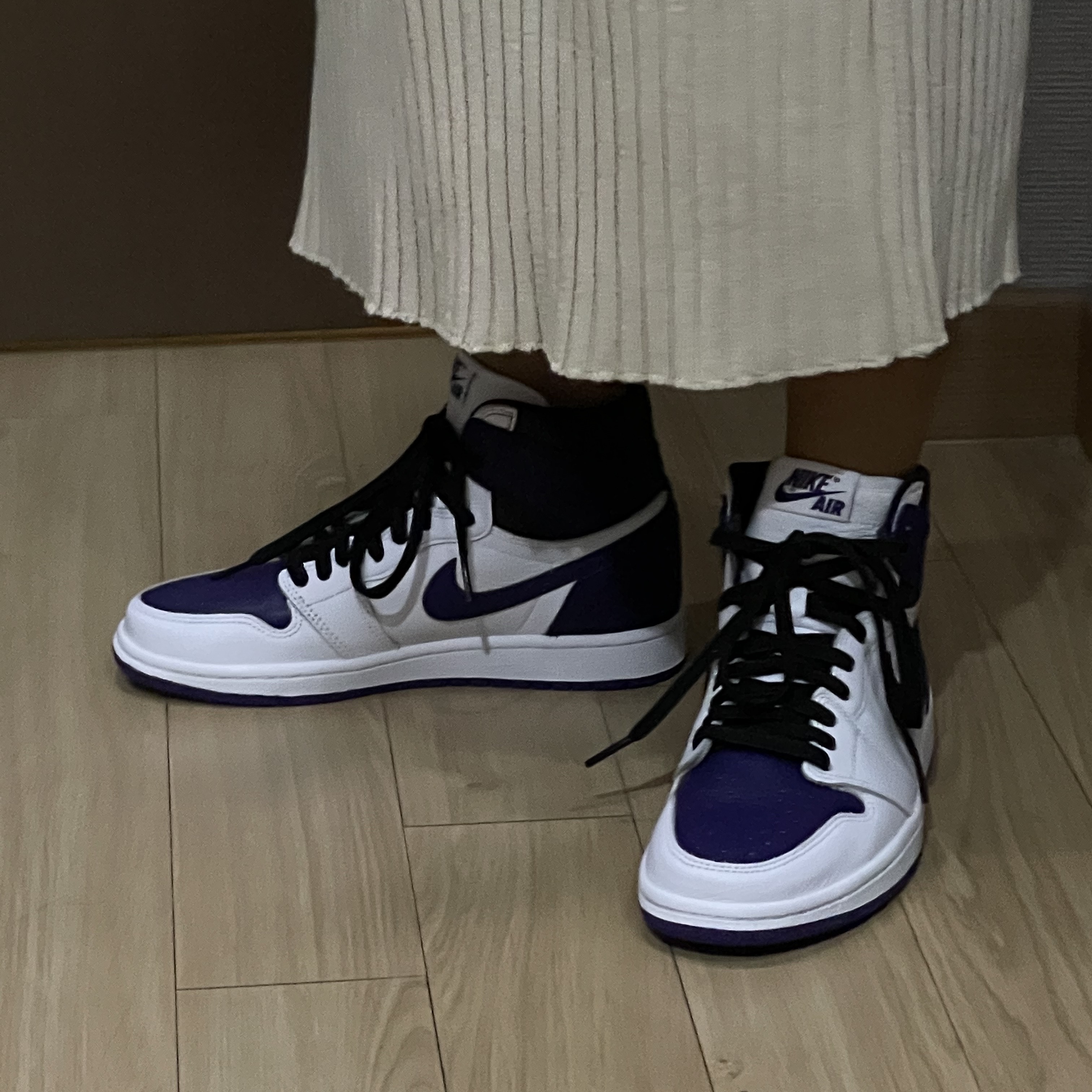 (W) Jordan 1 High OG Court Purple 착용 스타일 - 4
