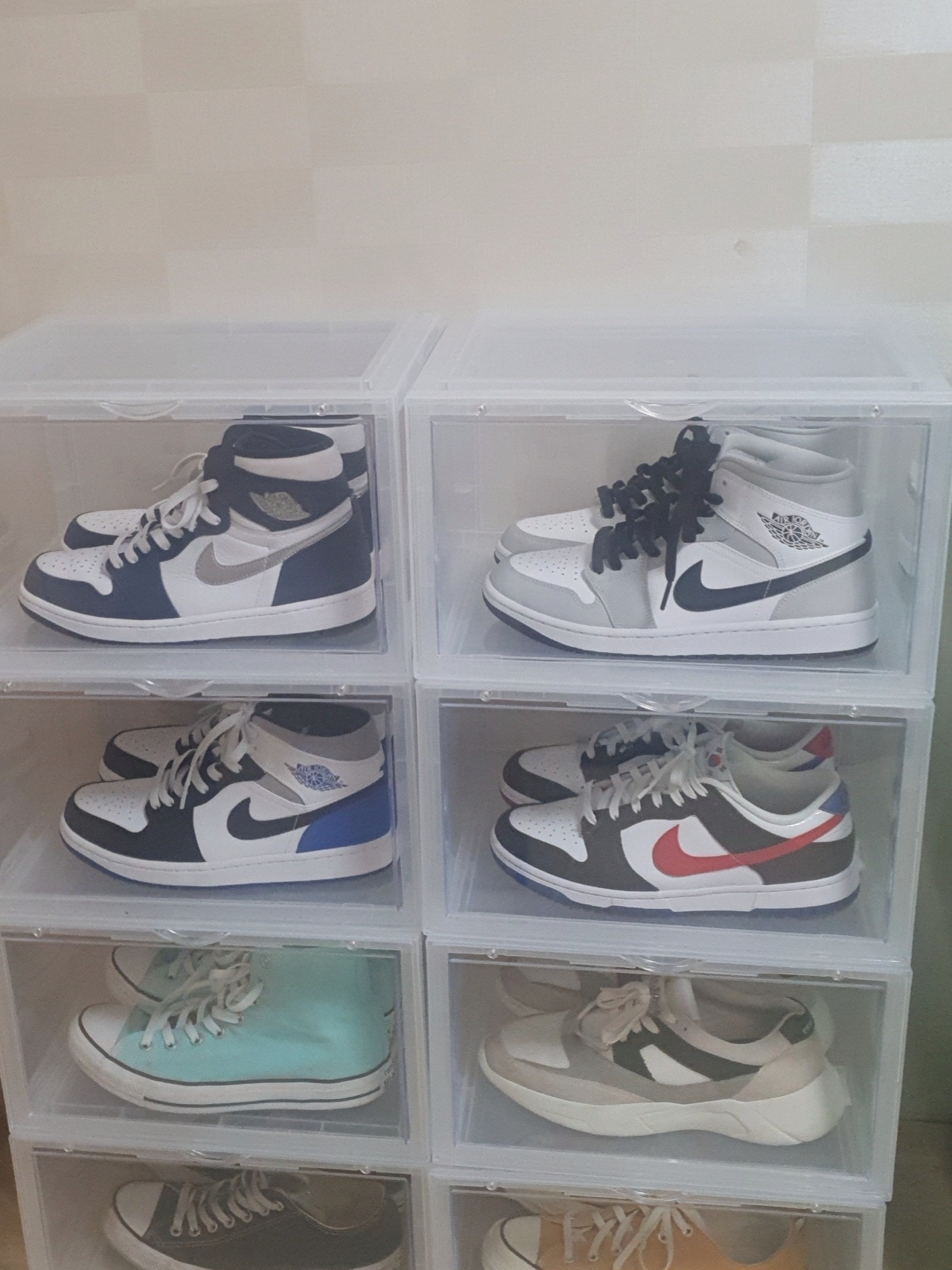Jordan 1 Retro High OG CO.JP Midnight Navy, (W) Jordan 1 Mid Grey Fog 착용 스타일