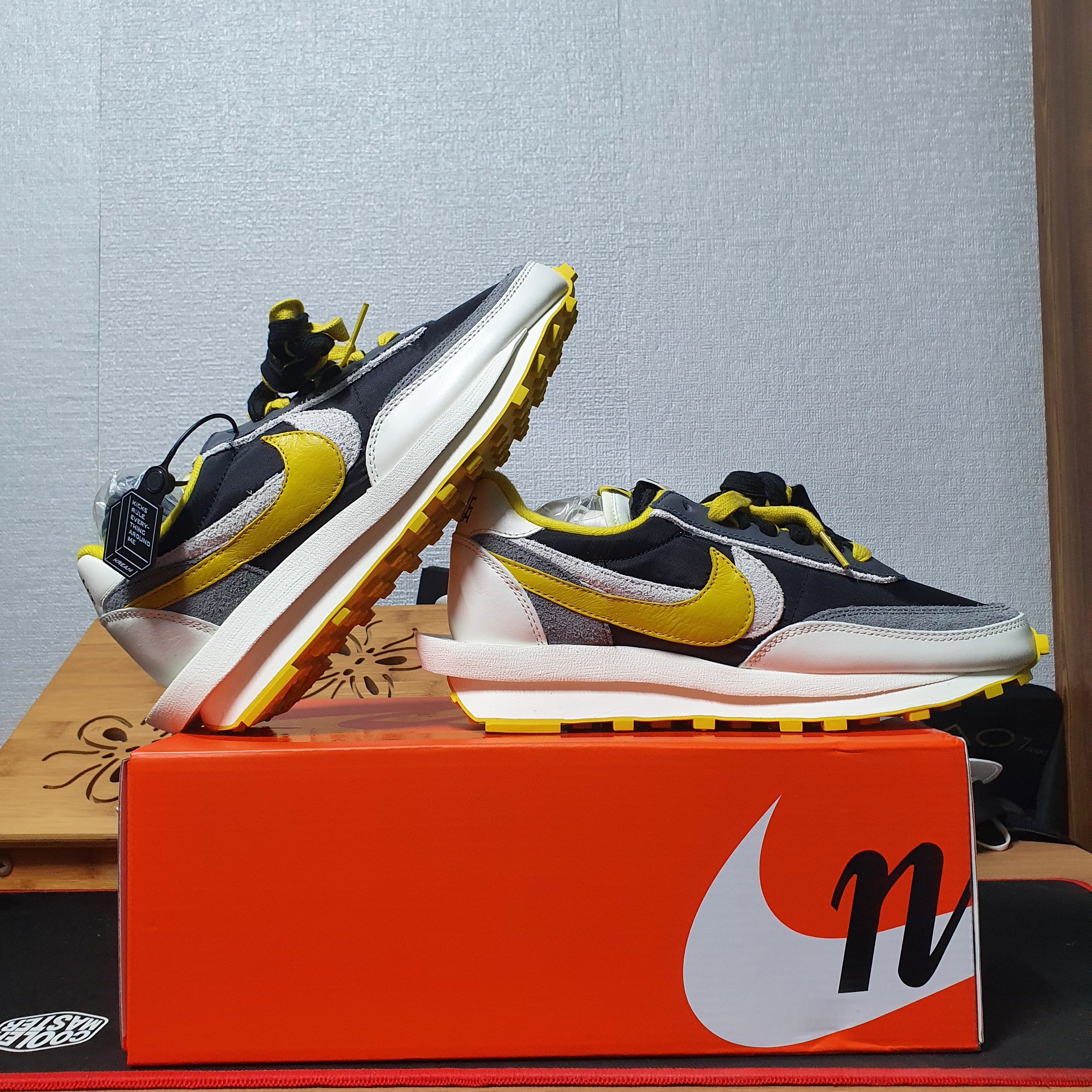 Nike x Sacai x Undercover LDWaffle Black Bright Citron 착용 스타일 - 1