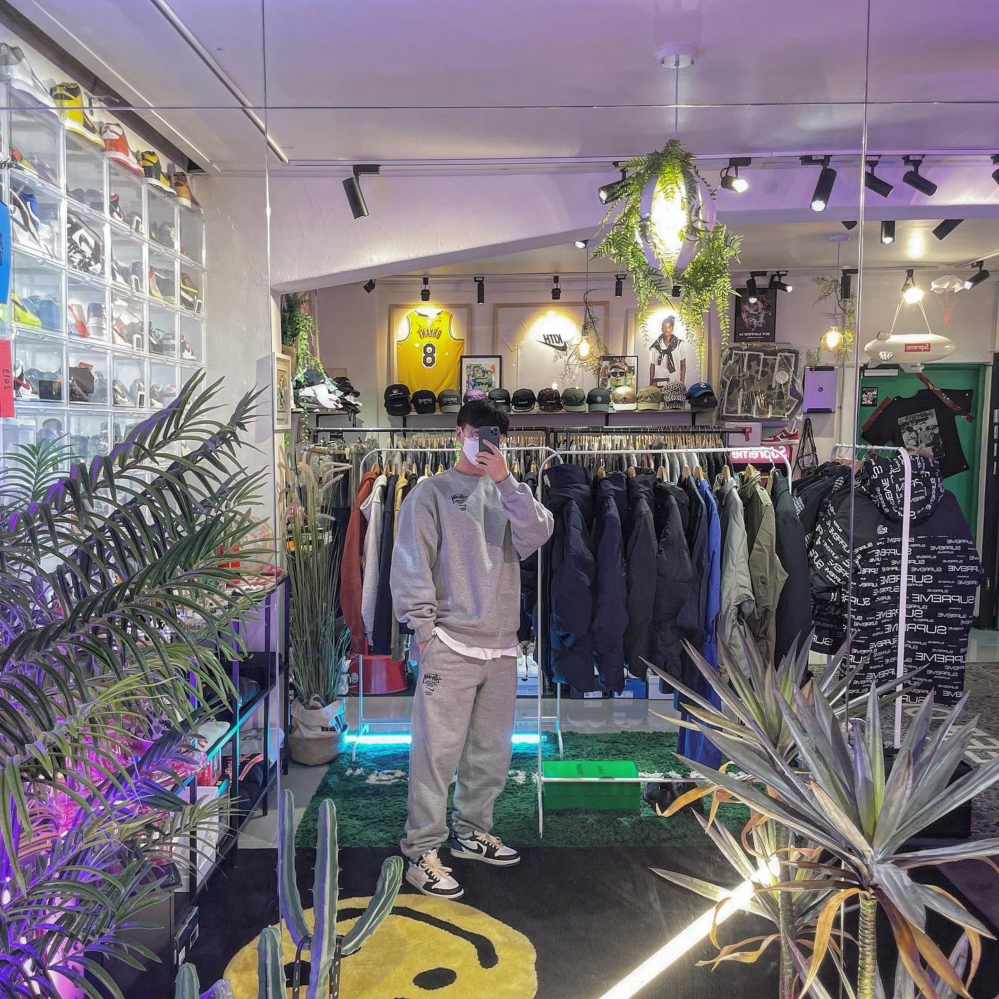 Nike x Stussy NRG ZR Fleece Crewneck Heather Grey - US/EU, Nike x Stussy NRG ZR Fleece Crewneck Heather Grey - Asia 착용 스타일 - 1