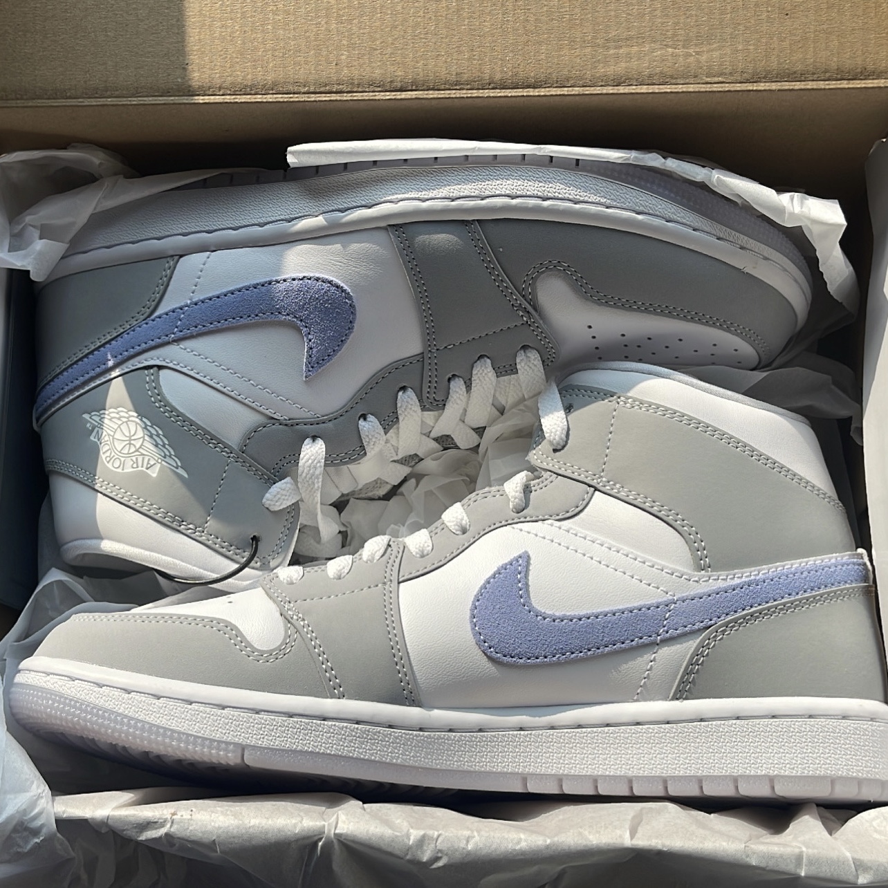 (W) Jordan 1 Mid Wolf Grey 착용 스타일