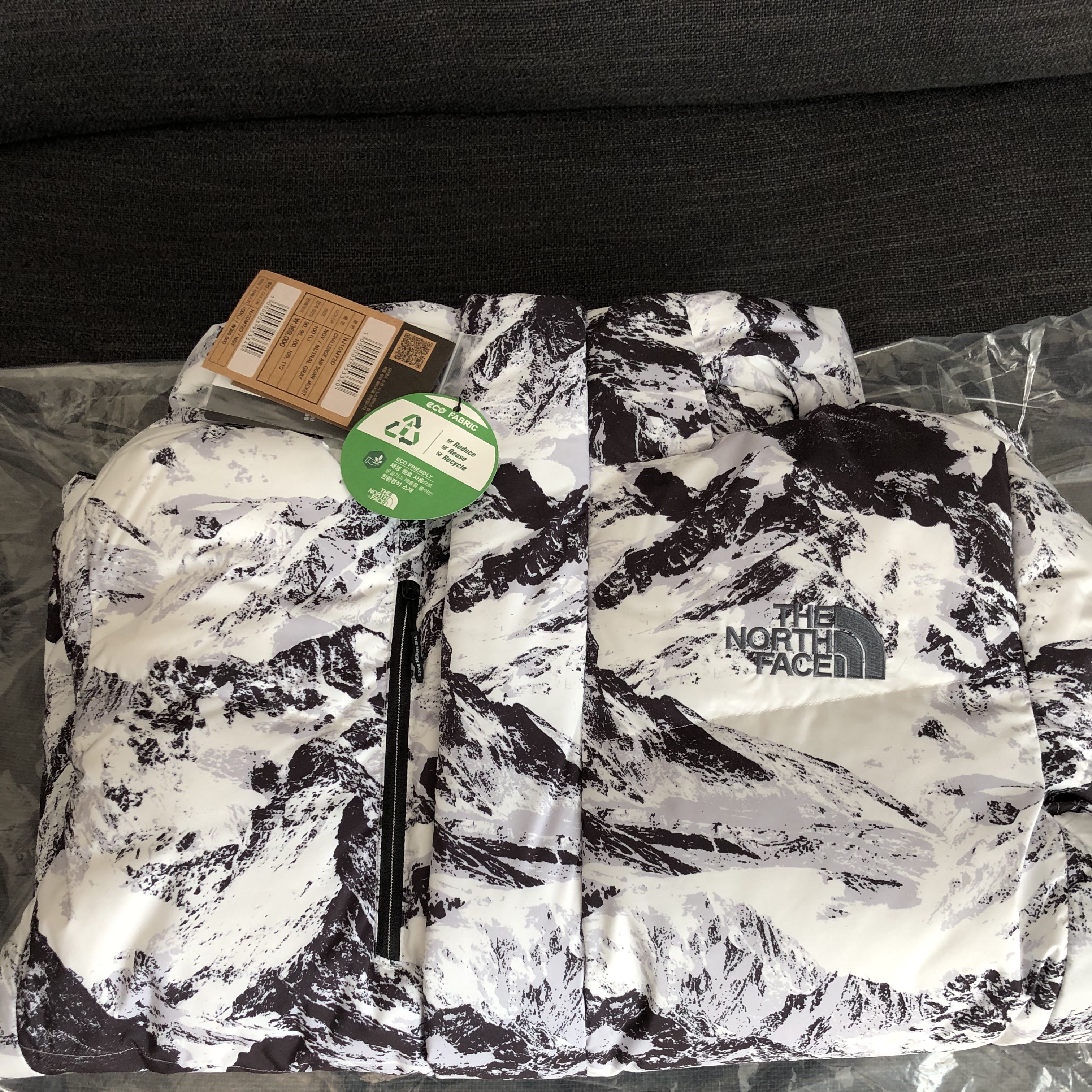 The North Face Challenge Air Down Jacket Gray 착용 스타일