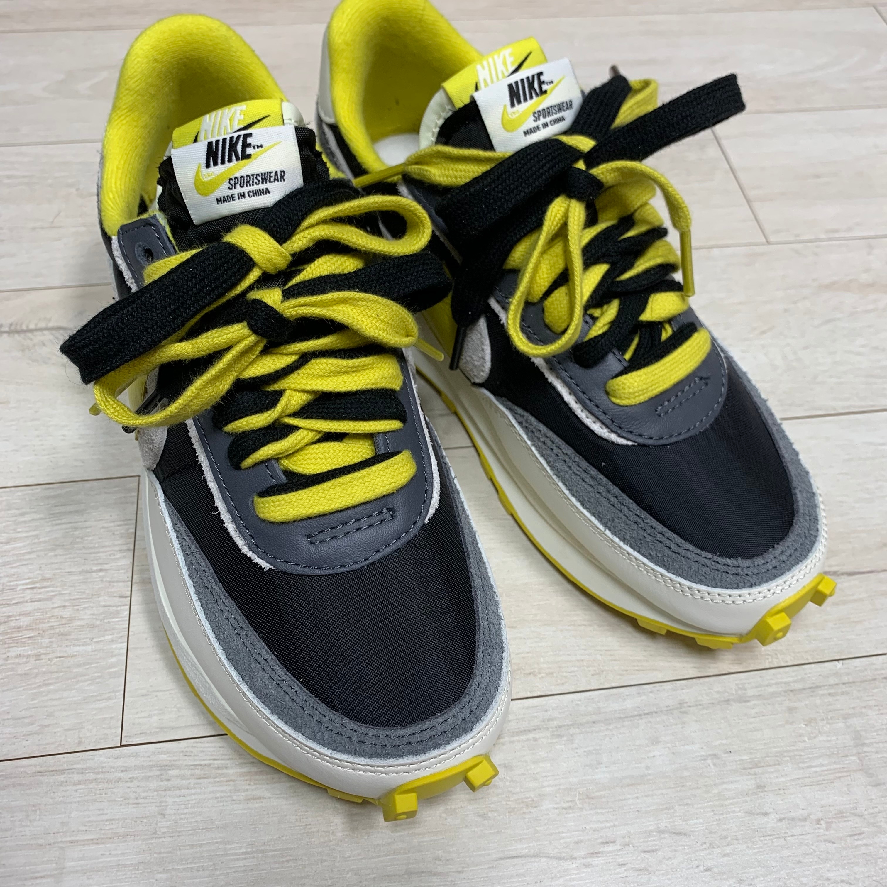 Nike x Sacai x Undercover LDWaffle Black Bright Citron 착용 스타일 - 4