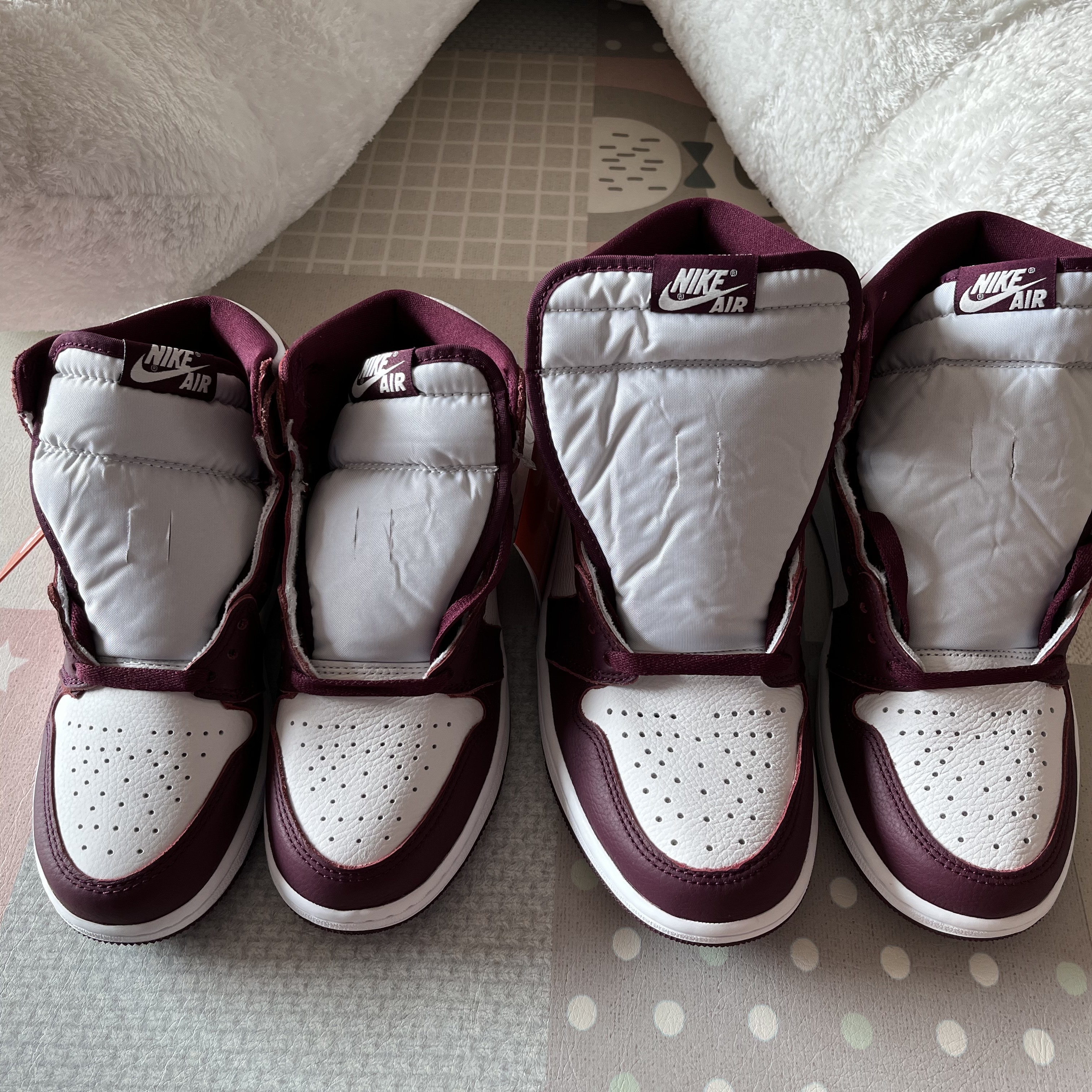 Jordan 1 Retro High OG Bordeaux, (GS) Jordan 1 Retro High OG Bordeaux 착용 스타일 - 1