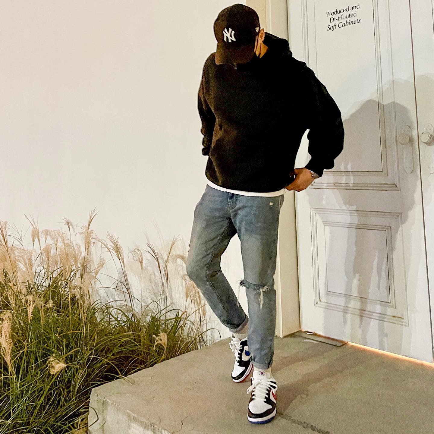 Nike Dunk Low SE Seoul, Essentials Pull-Over Hoodie Black - 21SS 착용 스타일 - 1