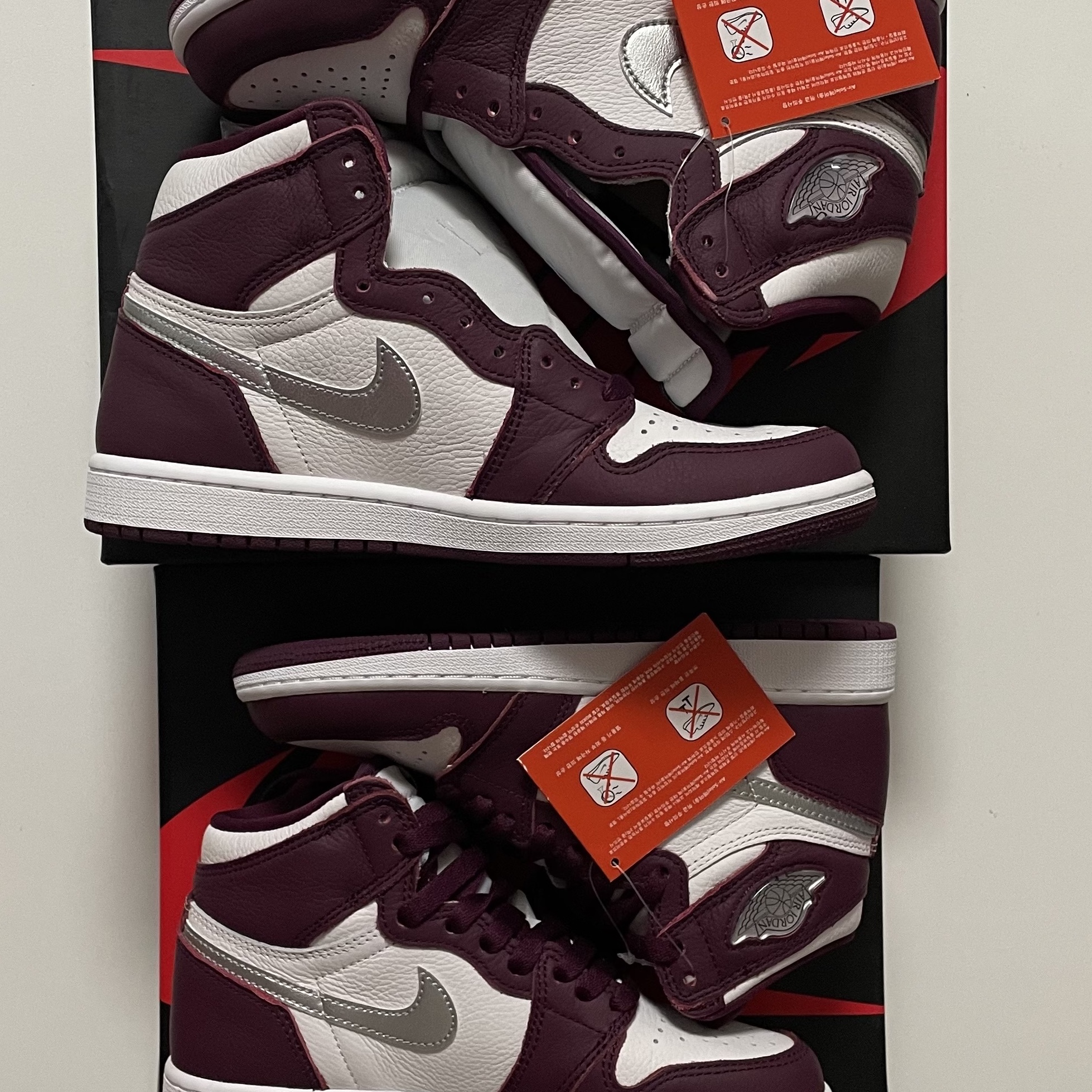 Jordan 1 Retro High OG Bordeaux, (GS) Jordan 1 Retro High OG Bordeaux 착용 스타일