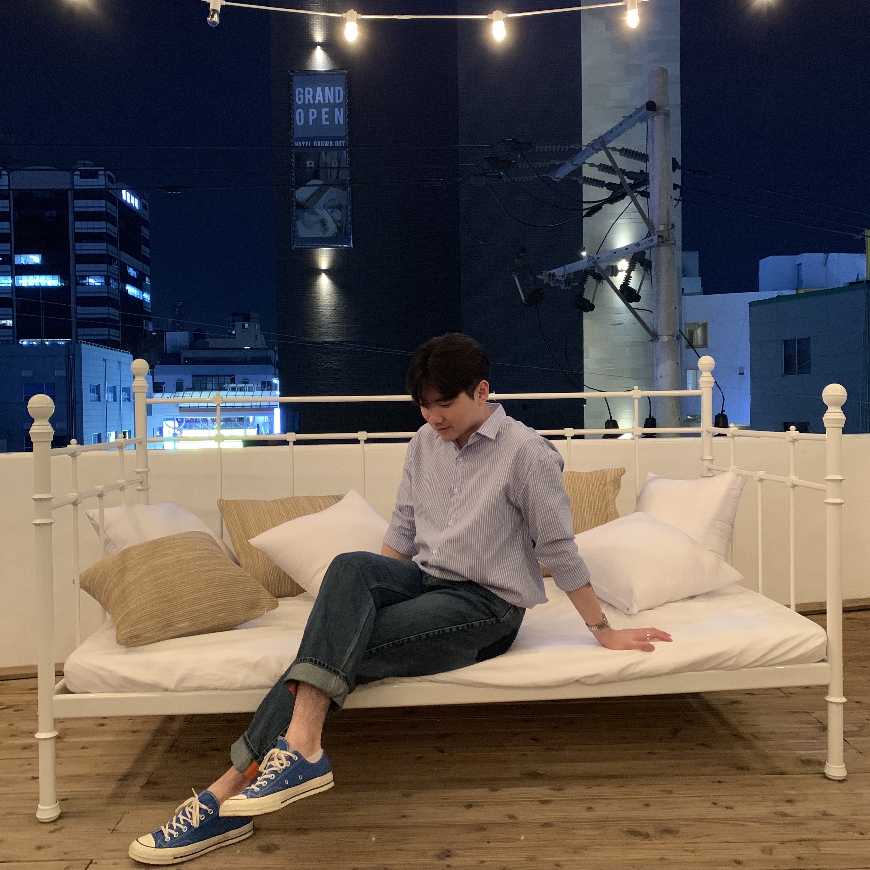 Converse Chuck 70 Ox Vintage Canvas Rush Blue 착용 스타일