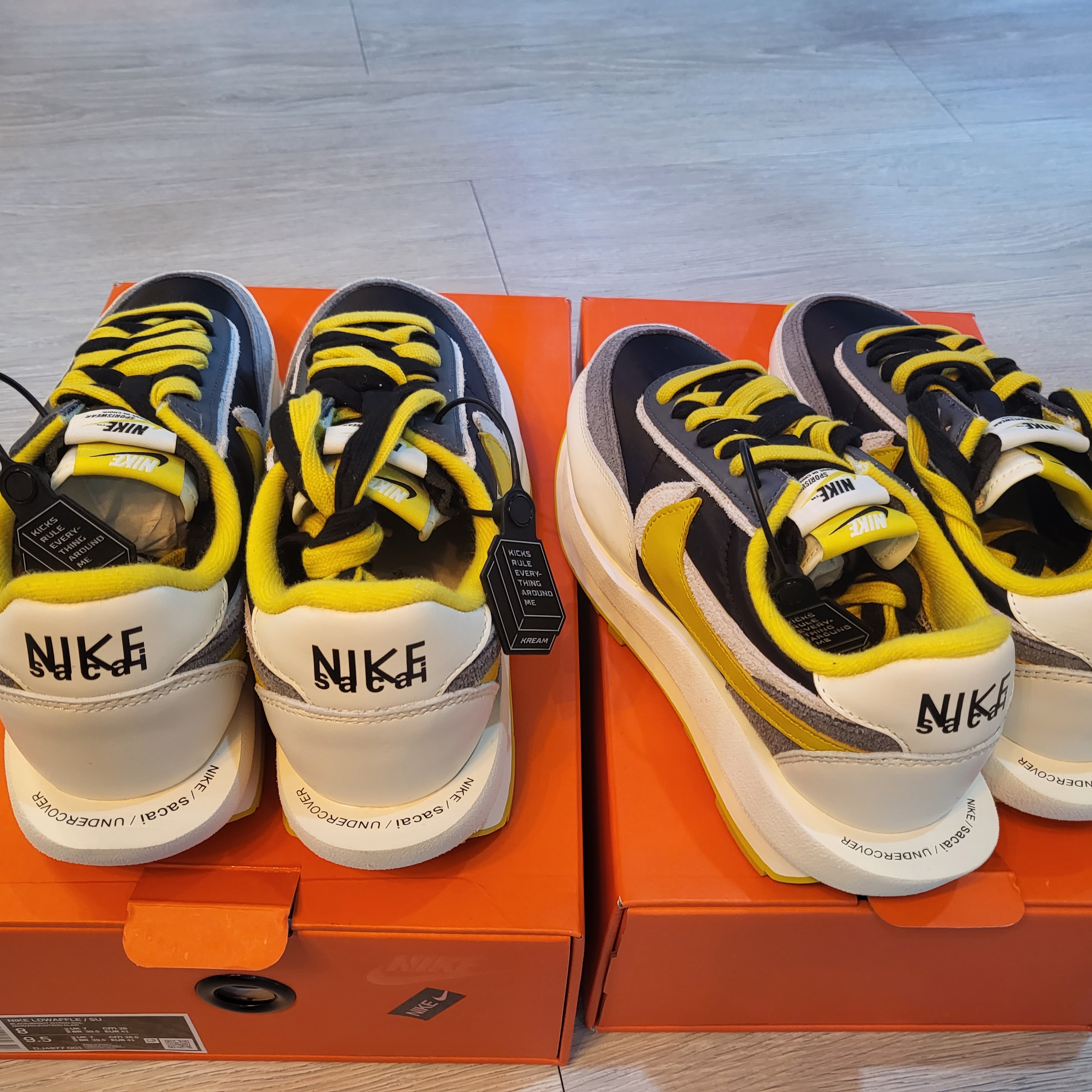 Nike x Sacai x Undercover LDWaffle Black Bright Citron 착용 스타일 - 4