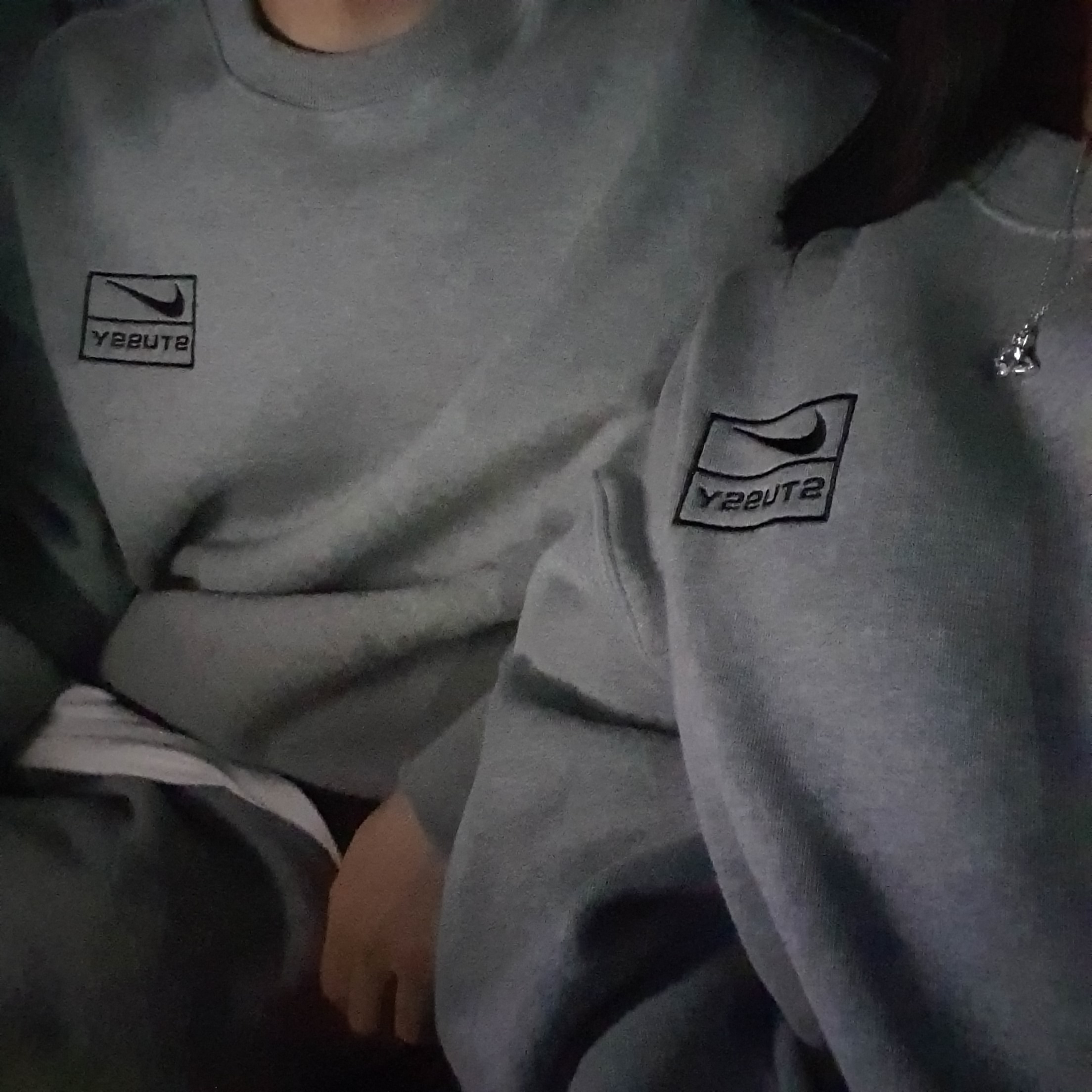 Nike x Stussy NRG BR Crew Fleece Grey 착용 스타일
