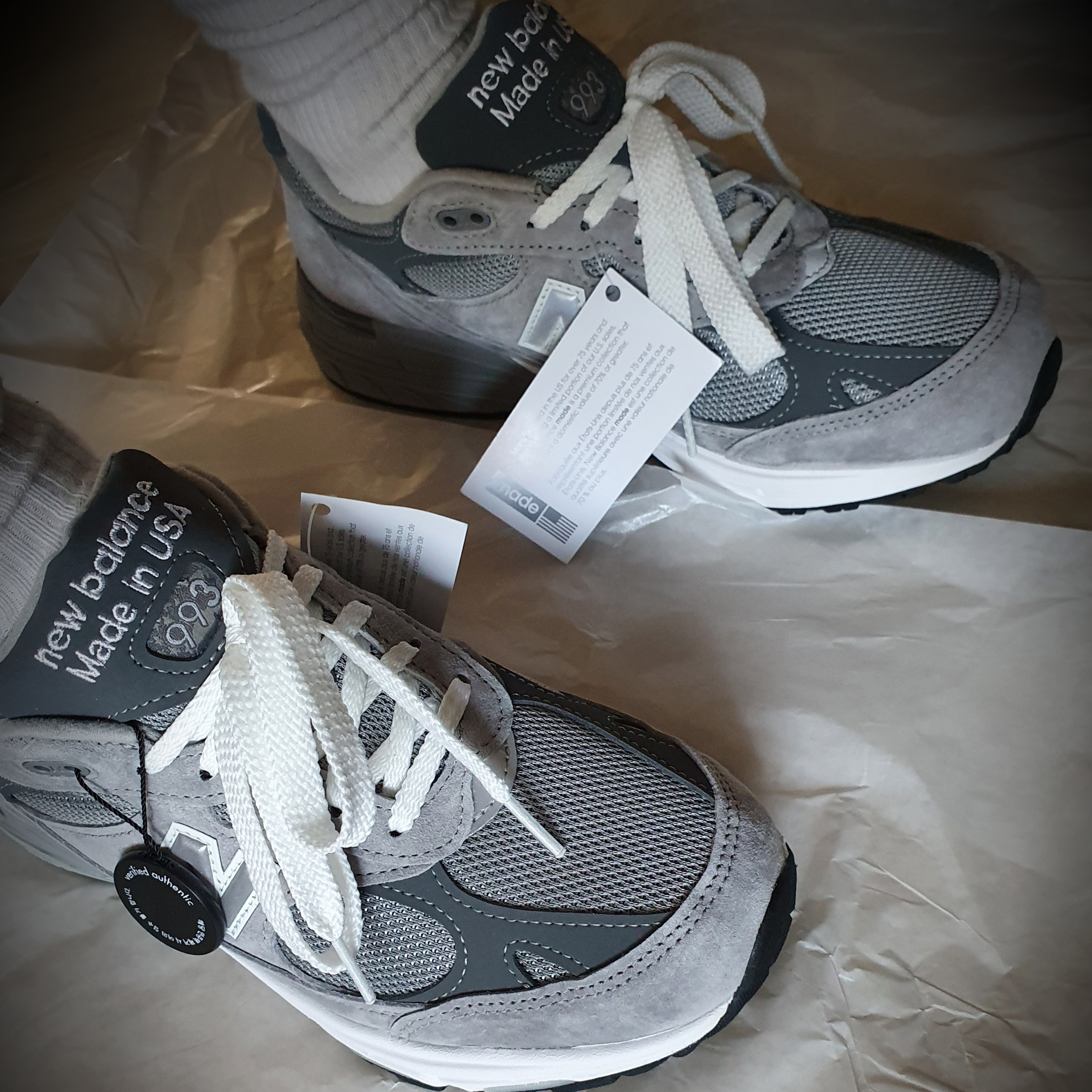 New Balance 993 Made in USA Grey - 2E Wide 착용 스타일
